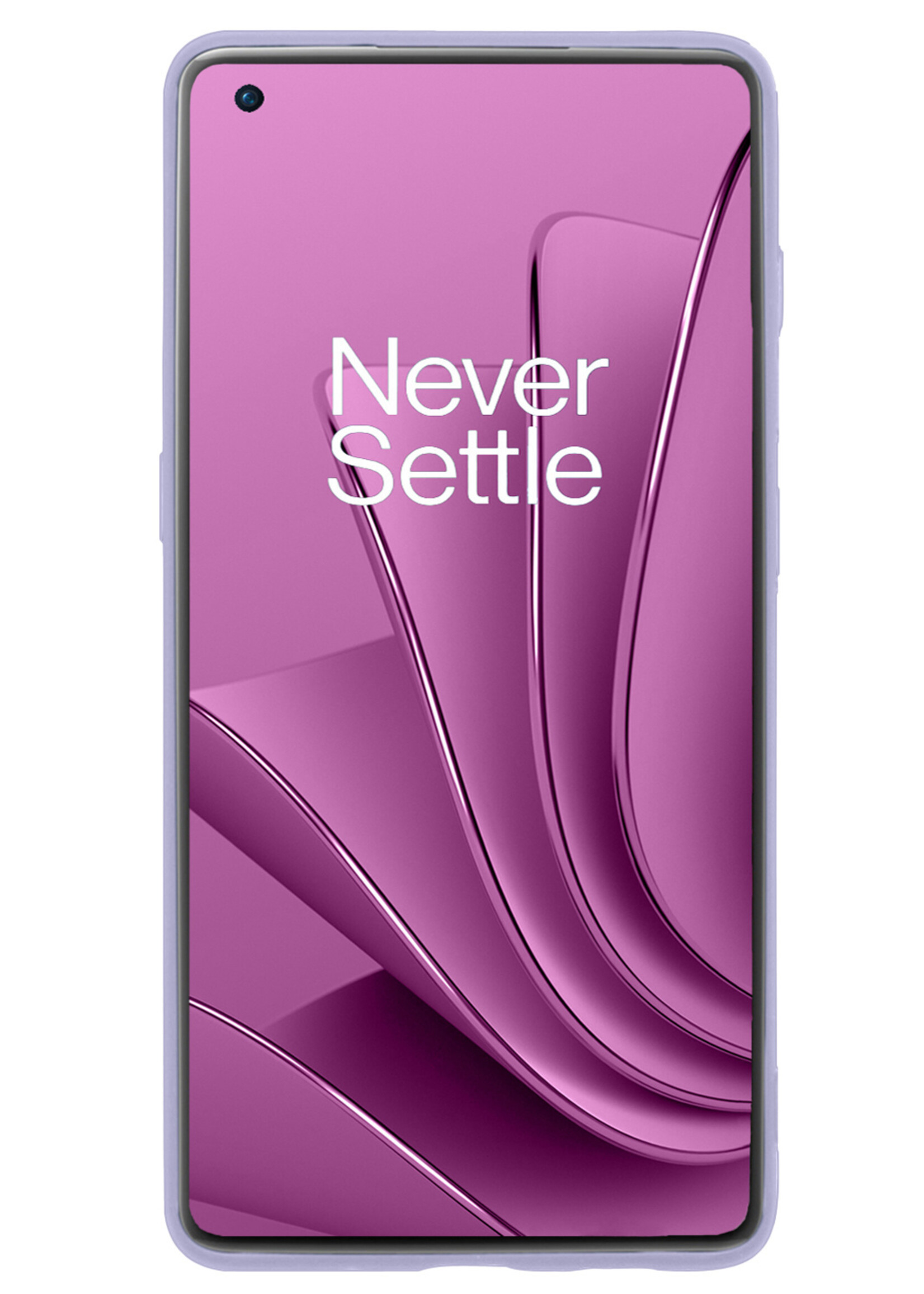LUQ Hoesje Geschikt voor OnePlus 10 Pro Hoesje Siliconen Case Met Screenprotector - Hoes Geschikt voor OnePlus 10 Pro Hoes Siliconen - Lila