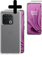LUQ LUQ OnePlus 10 Pro Hoesje Siliconen Met Screenprotector - Transparant