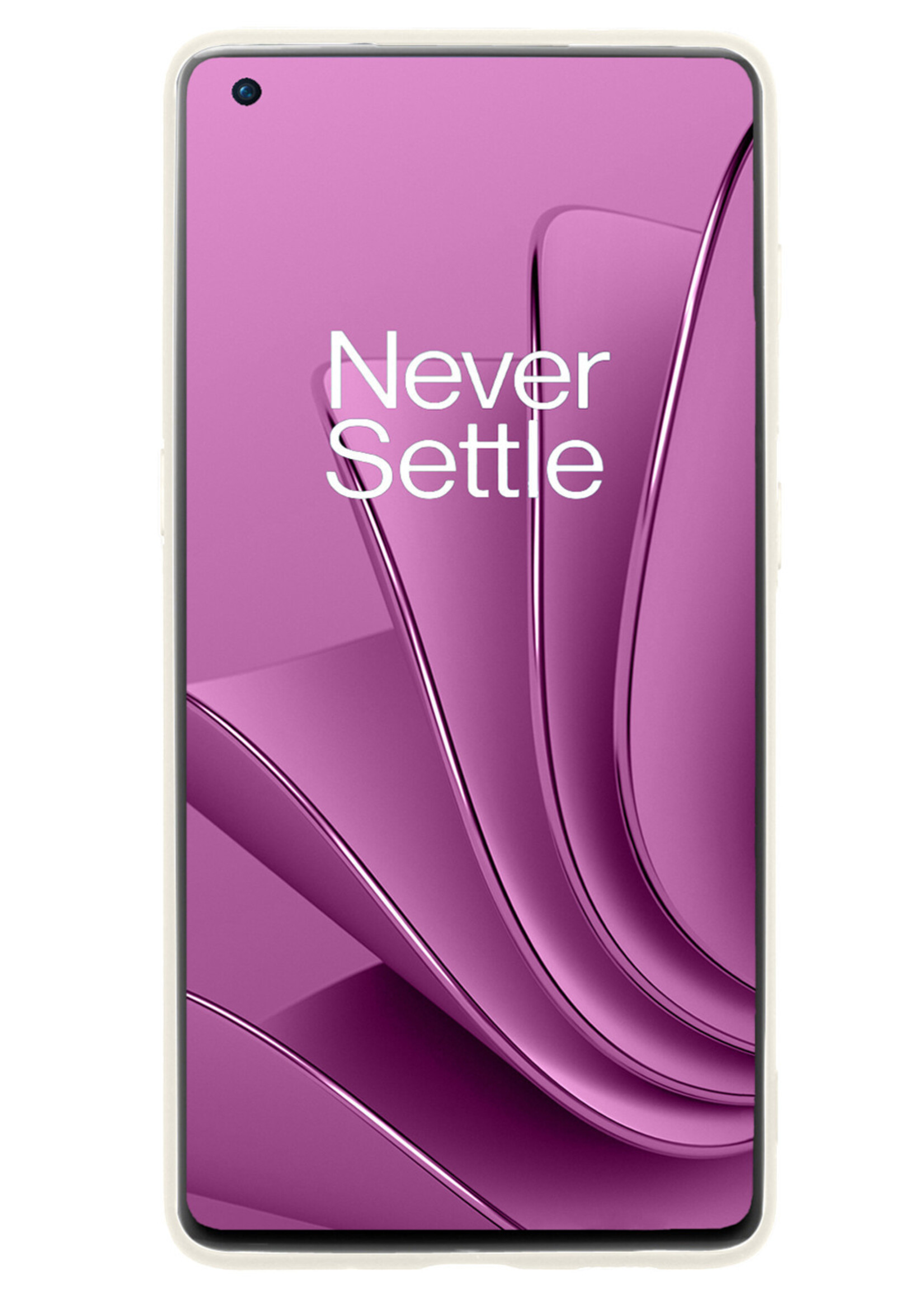 LUQ Hoesje Geschikt voor OnePlus 10 Pro Hoesje Siliconen Case Met Screenprotector - Hoes Geschikt voor OnePlus 10 Pro Hoes Siliconen - Wit