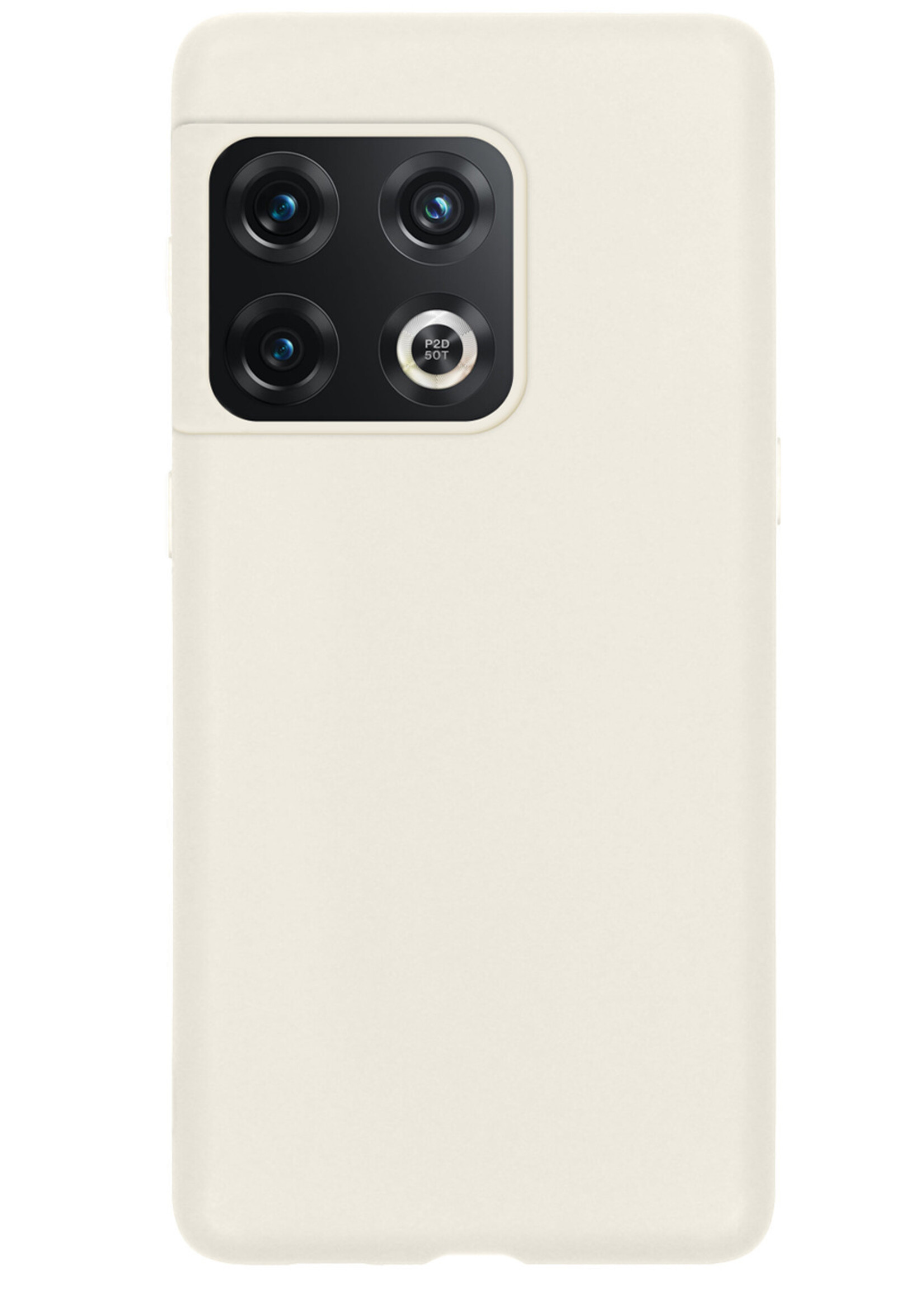 LUQ Hoesje Geschikt voor OnePlus 10 Pro Hoesje Siliconen Case Met Screenprotector - Hoes Geschikt voor OnePlus 10 Pro Hoes Siliconen - Wit