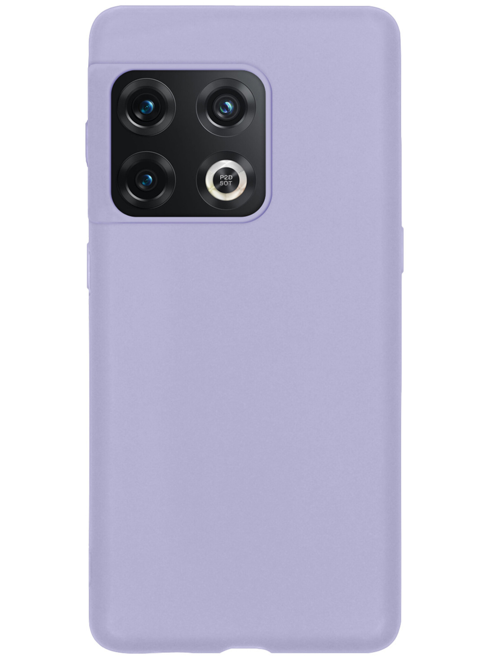 LUQ Hoesje Geschikt voor OnePlus 10 Pro Hoesje Siliconen Case Met 2x Screenprotector - Hoes Geschikt voor OnePlus 10 Pro Hoes Siliconen - Lila