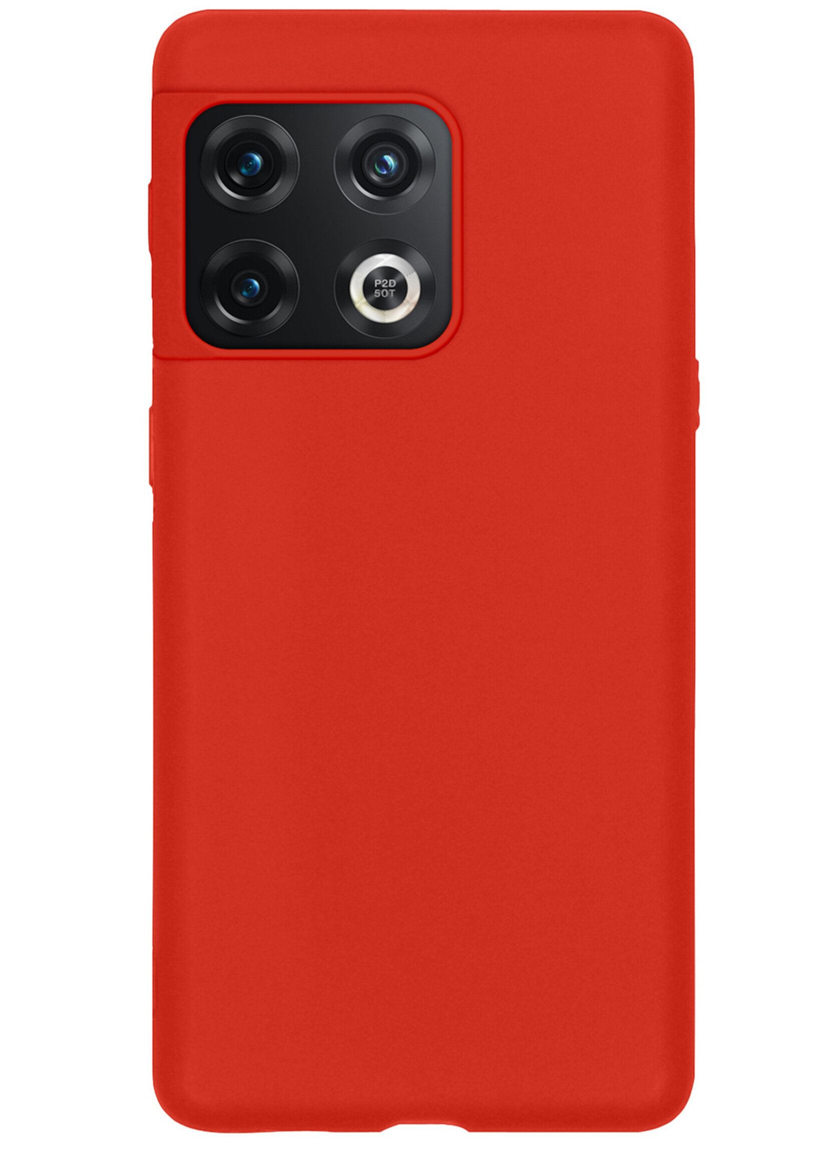 LUQ Hoesje Geschikt voor OnePlus 10 Pro Hoesje Siliconen Case Met 2x Screenprotector - Hoes Geschikt voor OnePlus 10 Pro Hoes Siliconen - Rood