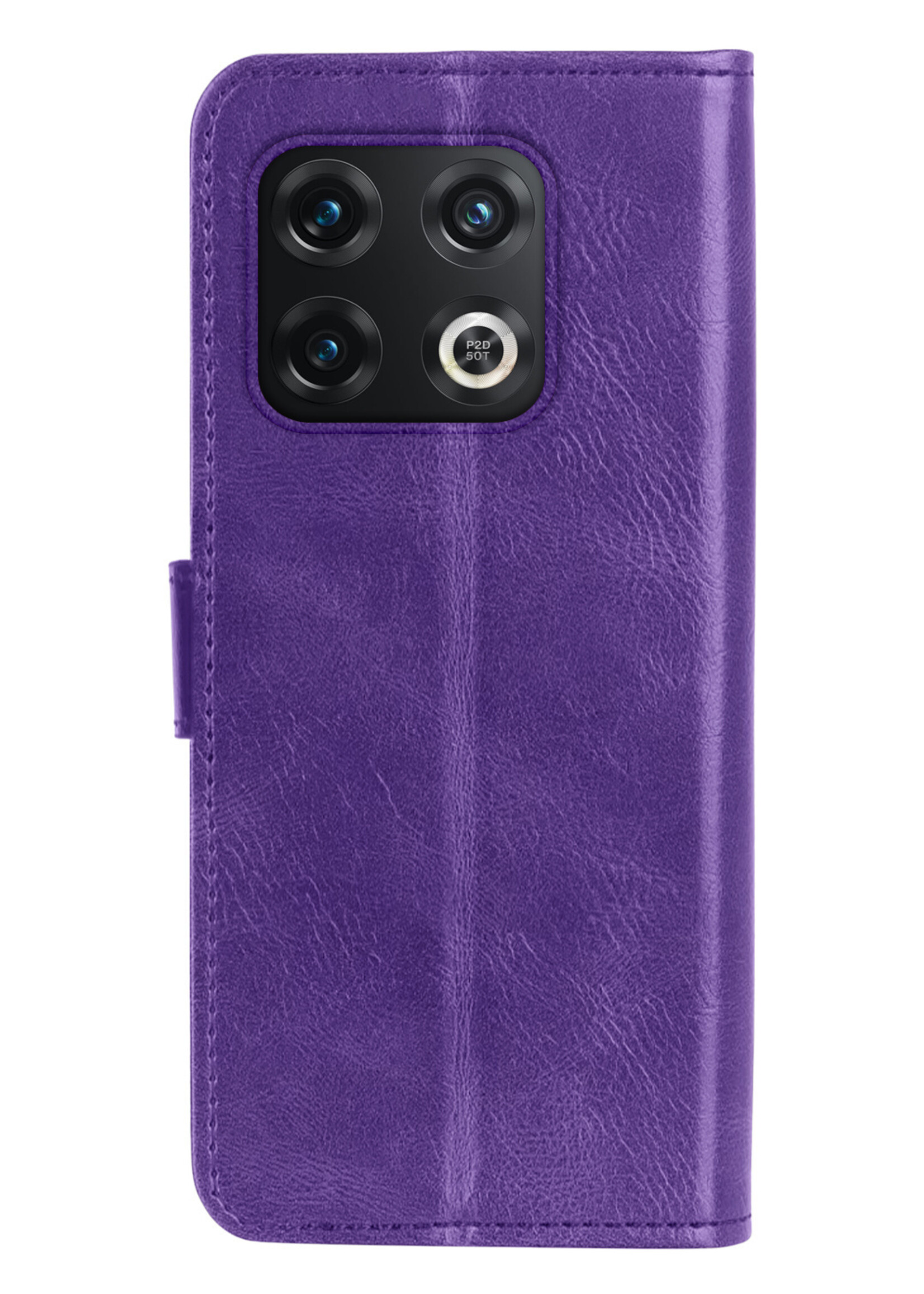 LUQ Hoesje Geschikt voor OnePlus 10 Pro Hoesje Book Case Hoes Wallet Cover Met Screenprotector - Hoes Geschikt voor OnePlus 10 Pro Hoesje Bookcase Hoes - Paars