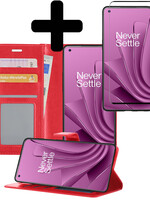 LUQ LUQ OnePlus 10 Pro Hoesje Bookcase Rood Met Screenprotector