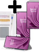 LUQ LUQ OnePlus 10 Pro Hoesje Bookcase Wit Met Screenprotector