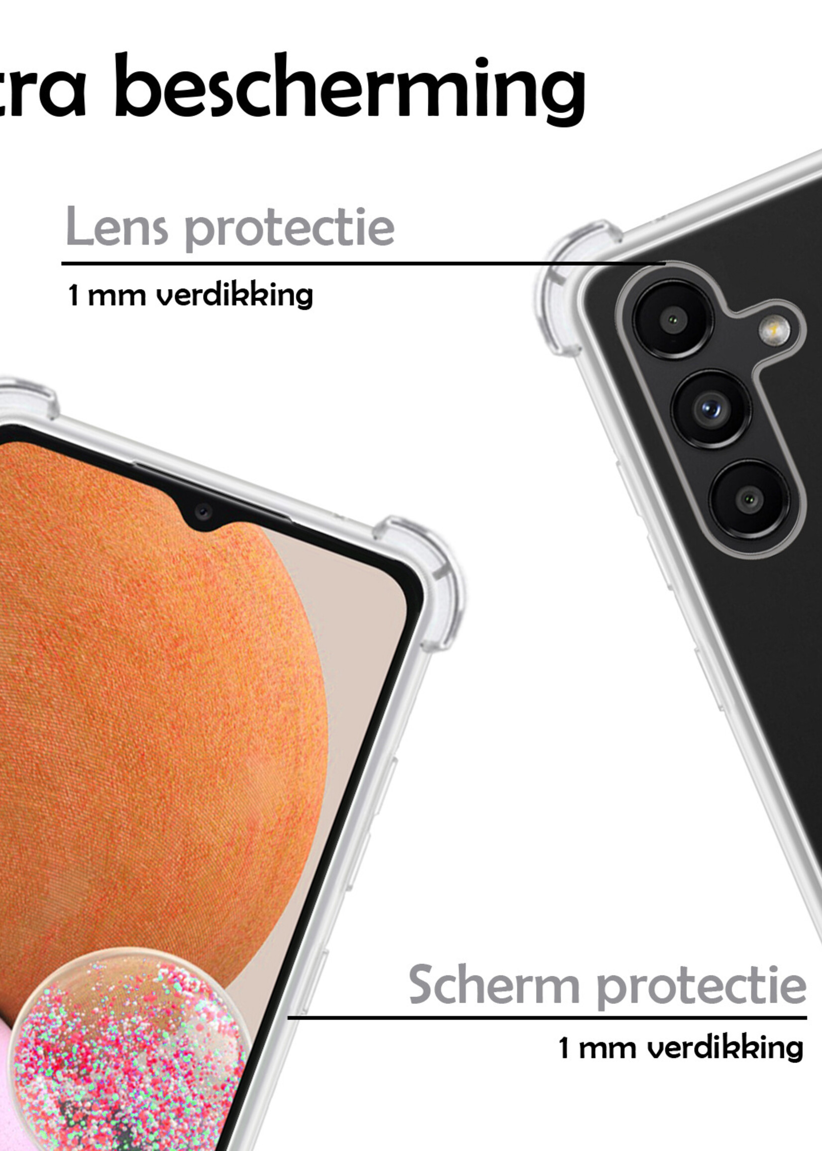 LUQ Hoesje Geschikt voor Samsung A13 5G Hoesje Shockproof Case Siliconen - Hoes Geschikt voor Samsung Galaxy A13 5G Hoes Cover Siliconen - Transparant - 2 Stuks