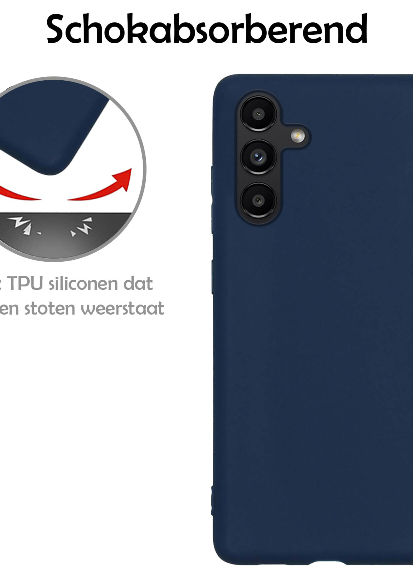 LUQ Hoesje Geschikt voor Samsung A13 5G Hoesje Siliconen Case - Hoes Geschikt voor Samsung Galaxy A13 5G Hoes Siliconen - Donkerblauw