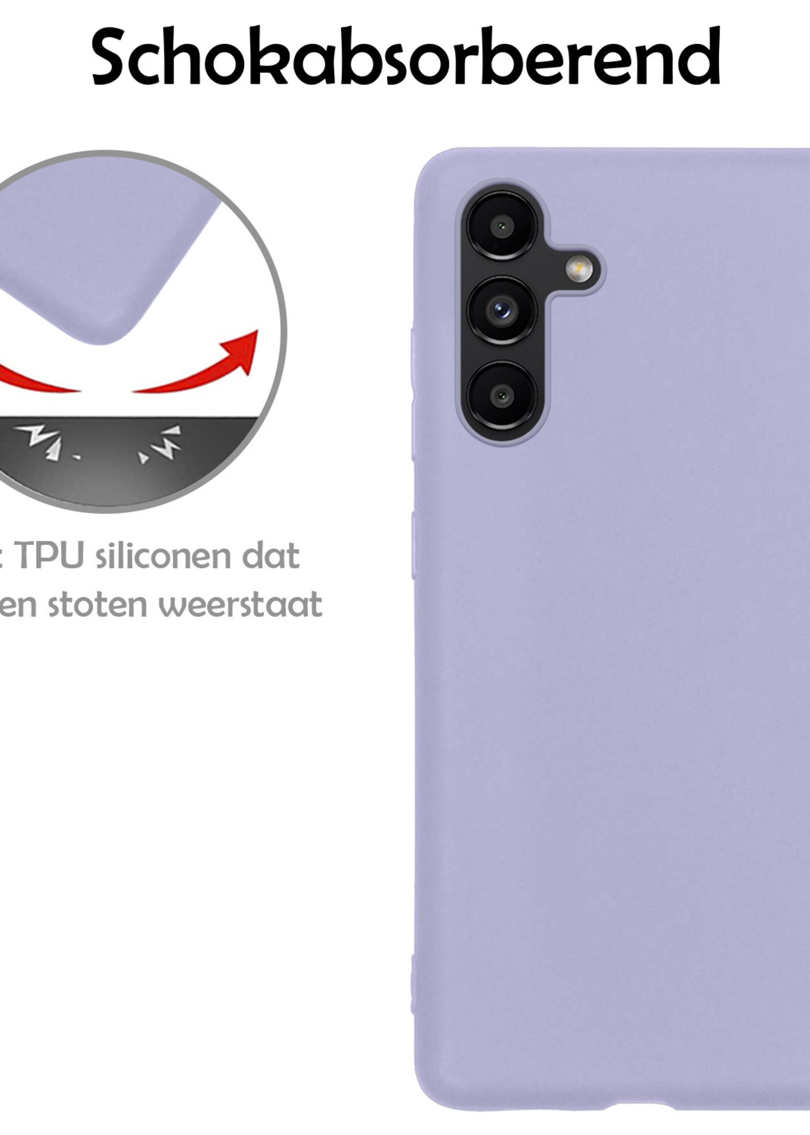 LUQ Hoesje Geschikt voor Samsung A13 5G Hoesje Siliconen Case - Hoes Geschikt voor Samsung Galaxy A13 5G Hoes Siliconen - Lila