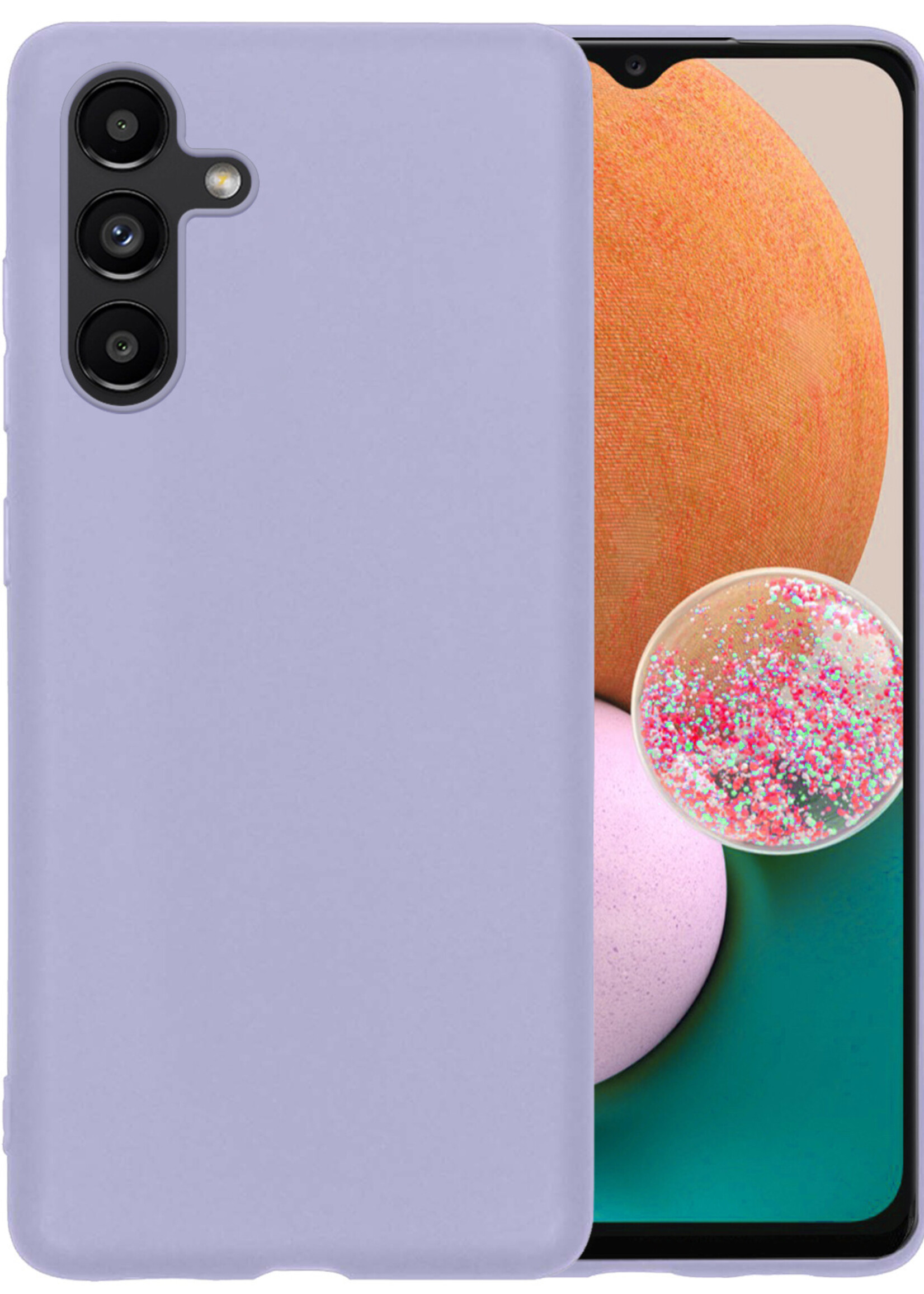 LUQ Hoesje Geschikt voor Samsung A13 5G Hoesje Siliconen Case - Hoes Geschikt voor Samsung Galaxy A13 5G Hoes Siliconen - Lila