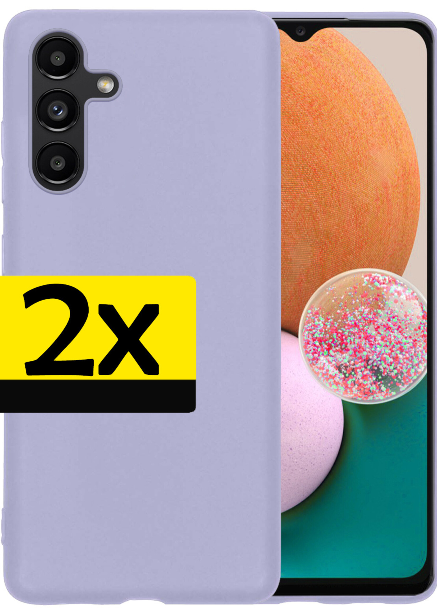 LUQ Hoesje Geschikt voor Samsung A13 5G Hoesje Siliconen Case - Hoes Geschikt voor Samsung Galaxy A13 5G Hoes Siliconen - Lila - 2 Stuks
