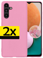 LUQ LUQ Samsung Galaxy A13 5G Hoesje Siliconen - Lichtroze - 2 PACK