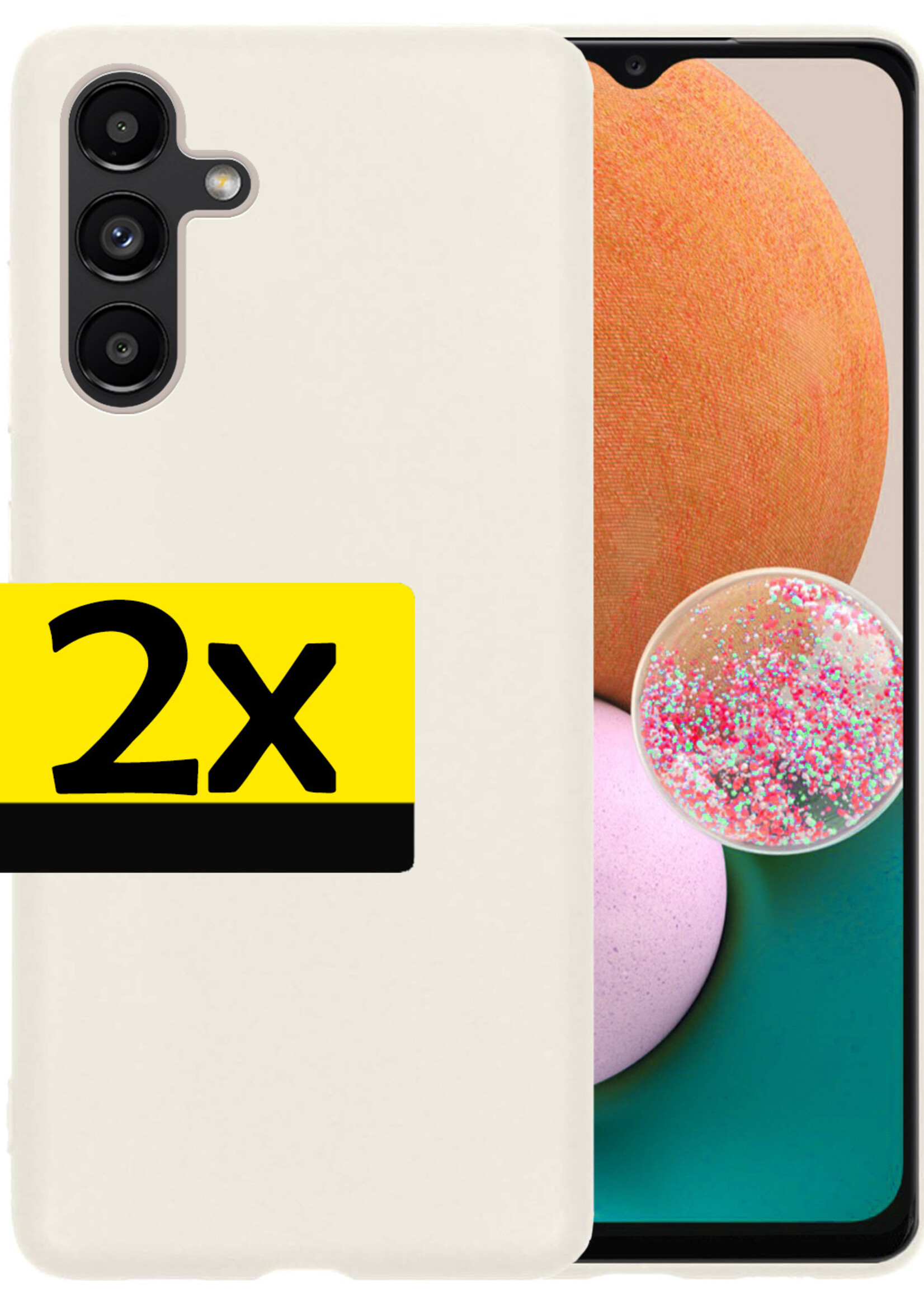 LUQ Hoesje Geschikt voor Samsung A13 5G Hoesje Siliconen Case - Hoes Geschikt voor Samsung Galaxy A13 5G Hoes Siliconen - Wit - 2 Stuks