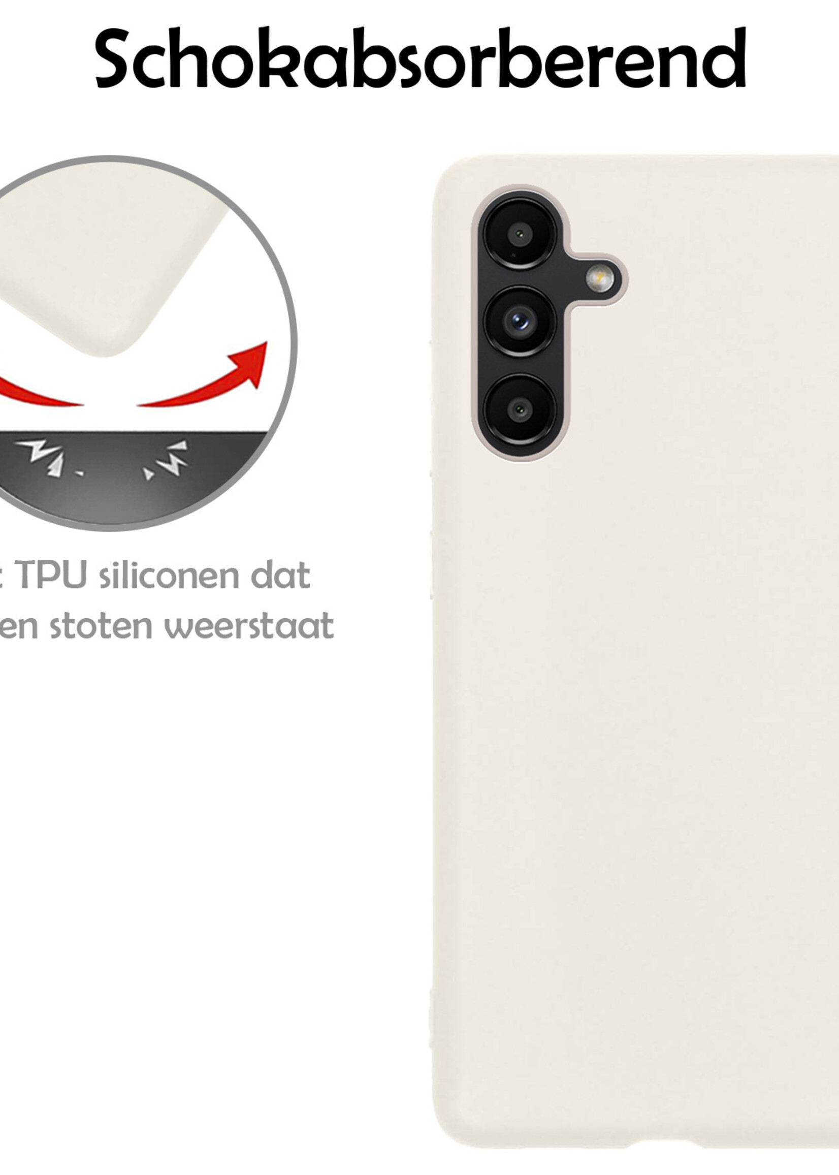 LUQ Hoesje Geschikt voor Samsung A13 5G Hoesje Siliconen Case - Hoes Geschikt voor Samsung Galaxy A13 5G Hoes Siliconen - Wit - 2 Stuks