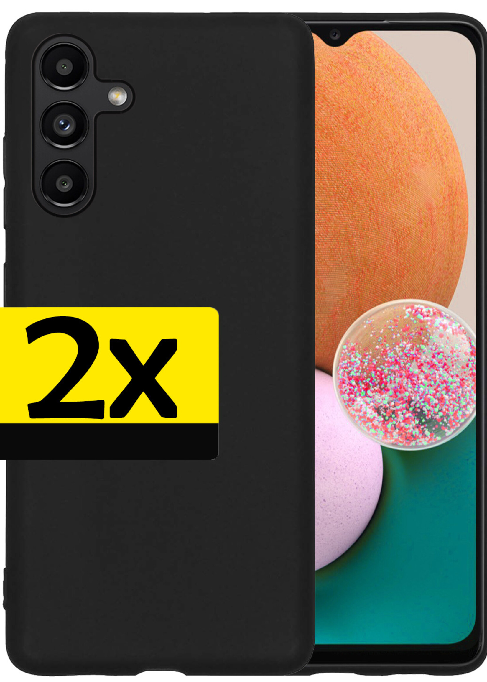 LUQ Hoesje Geschikt voor Samsung A13 5G Hoesje Siliconen Case - Hoes Geschikt voor Samsung Galaxy A13 5G Hoes Siliconen - Zwart - 2 Stuks