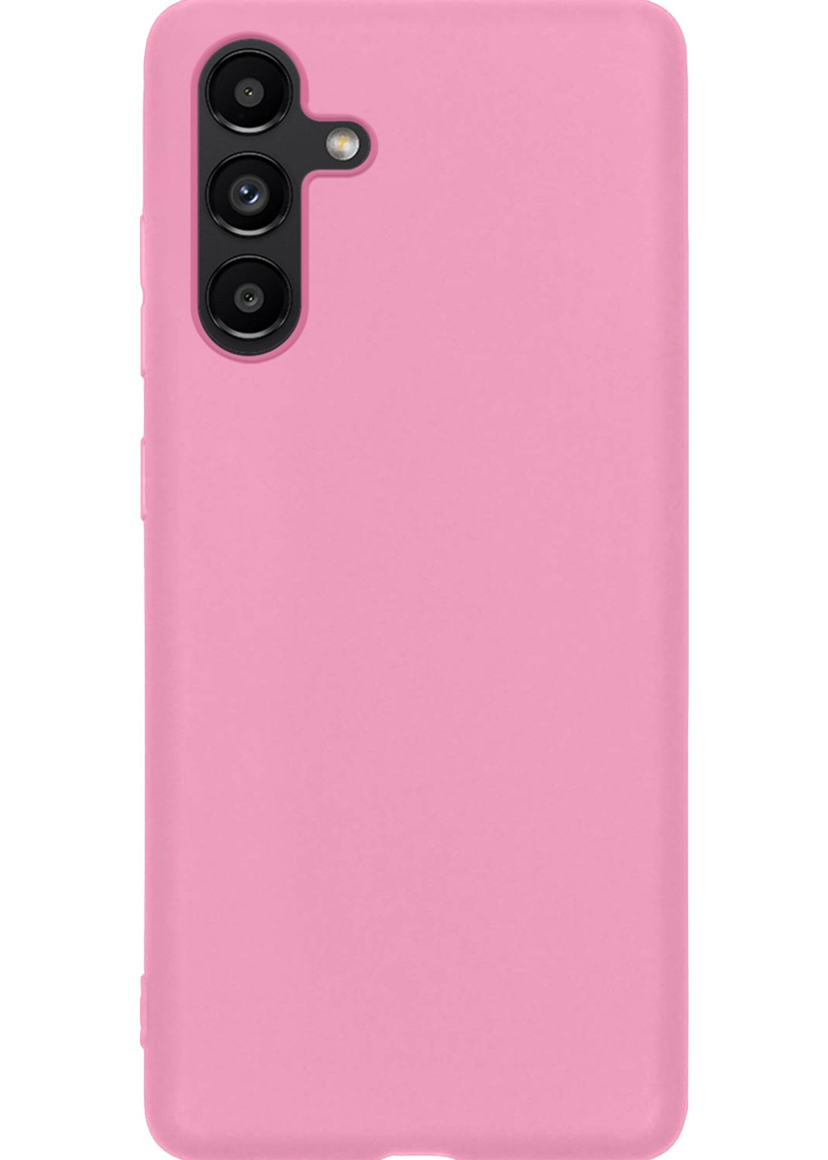 LUQ Hoesje Geschikt voor Samsung A13 5G Hoesje Siliconen Case Met Screenprotector - Hoes Geschikt voor Samsung Galaxy A13 5G Hoes Siliconen - Lichtroze