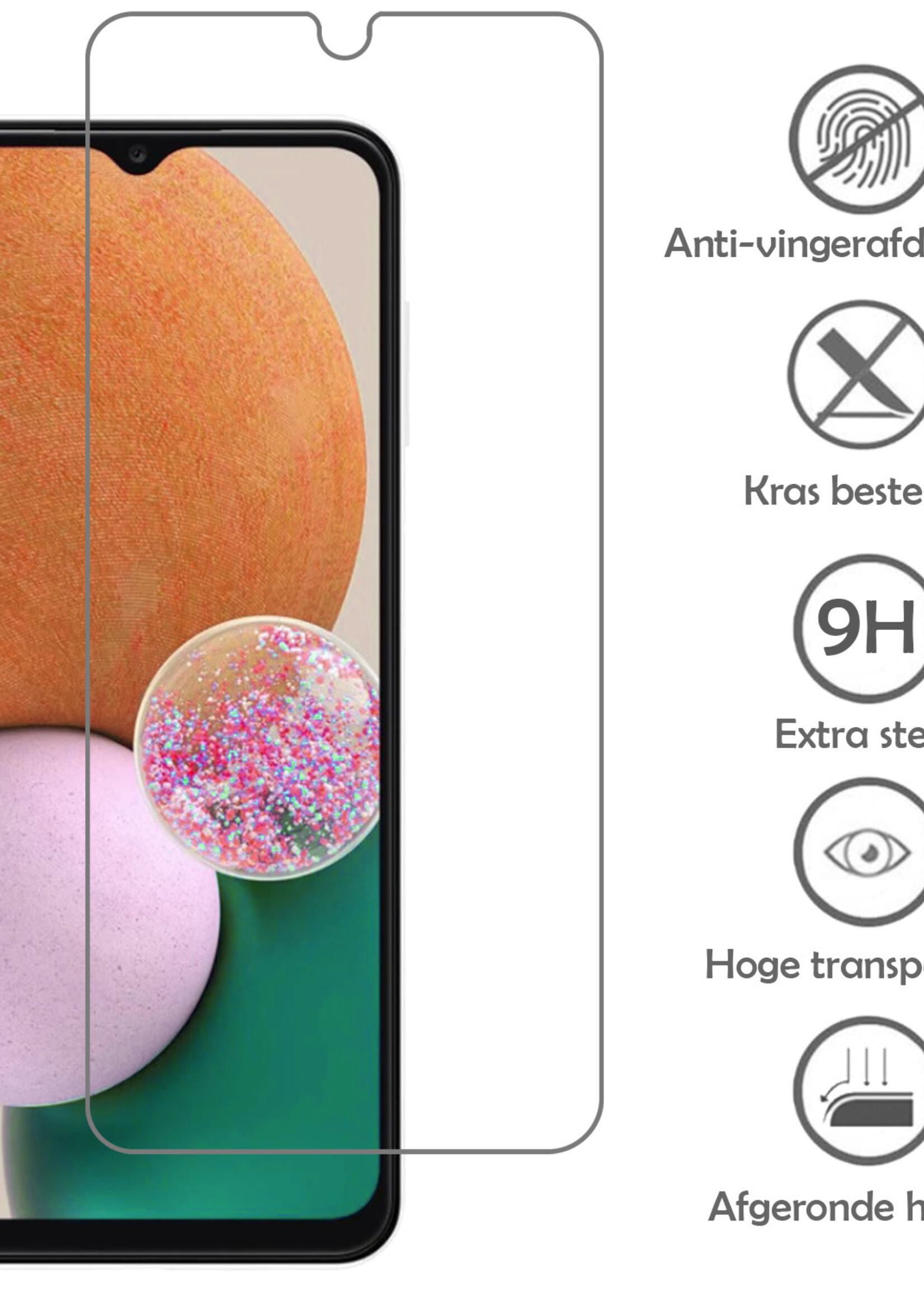 LUQ Hoesje Geschikt voor Samsung A13 5G Hoesje Siliconen Case Met Screenprotector - Hoes Geschikt voor Samsung Galaxy A13 5G Hoes Siliconen - Zwart