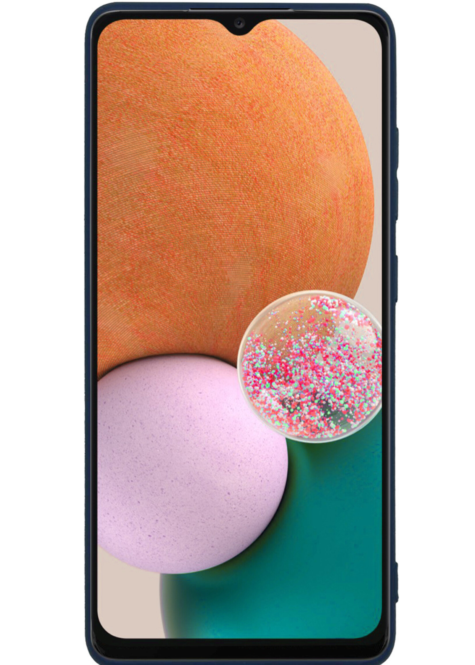 LUQ Hoesje Geschikt voor Samsung A13 5G Hoesje Siliconen Case Met 2x Screenprotector - Hoes Geschikt voor Samsung Galaxy A13 5G Hoes Siliconen - Donkerblauw