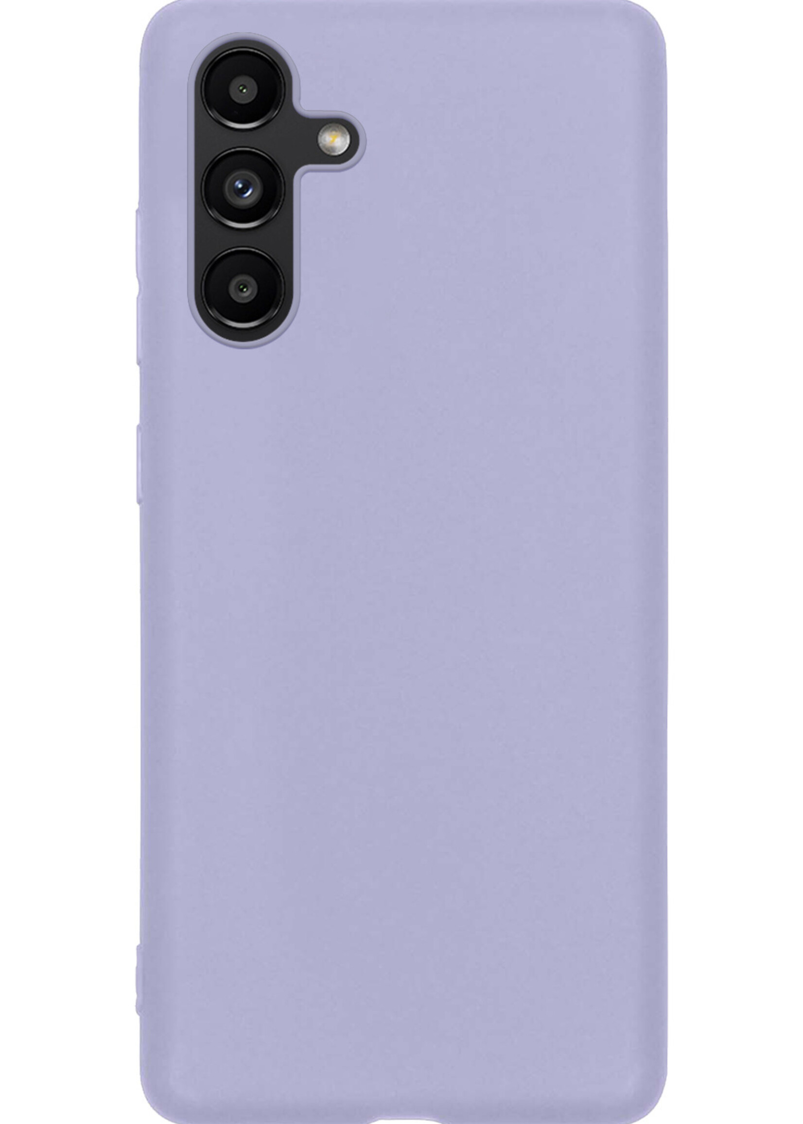 LUQ Hoesje Geschikt voor Samsung A13 5G Hoesje Siliconen Case Met 2x Screenprotector - Hoes Geschikt voor Samsung Galaxy A13 5G Hoes Siliconen - Lila