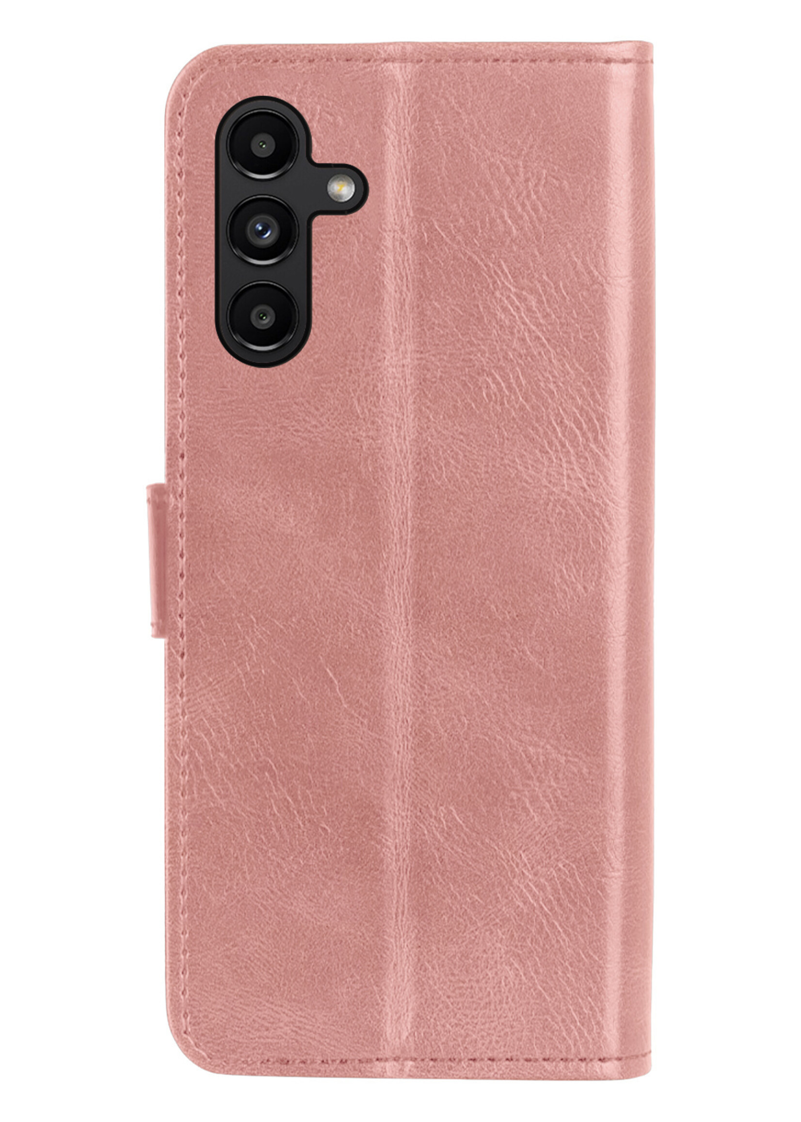 LUQ Hoesje Geschikt voor Samsung A13 5G Hoesje Book Case Hoes Wallet Cover Met Screenprotector - Hoes Geschikt voor Samsung Galaxy A13 5G Hoesje Bookcase Hoes - Rosé goud