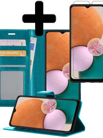 LUQ LUQ Samsung Galaxy A13 5G Hoesje Bookcase Turquoise Met Screenprotector
