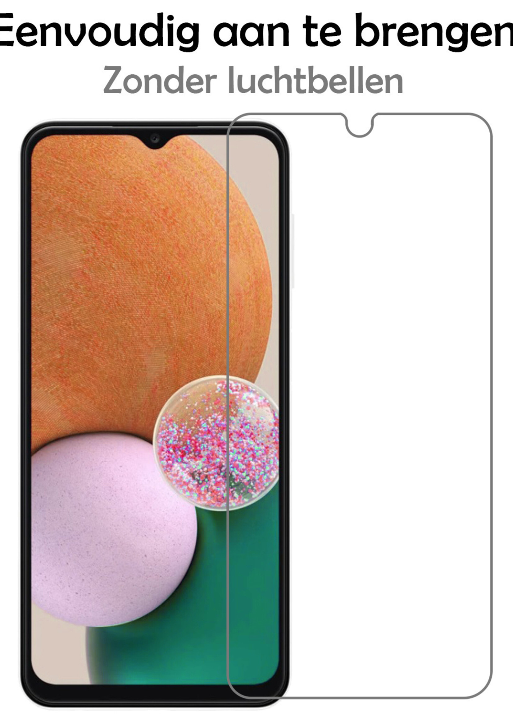 LUQ Hoesje Geschikt voor Samsung A13 5G Hoesje Book Case Hoes Wallet Cover Met Screenprotector - Hoes Geschikt voor Samsung Galaxy A13 5G Hoesje Bookcase Hoes - Zwart