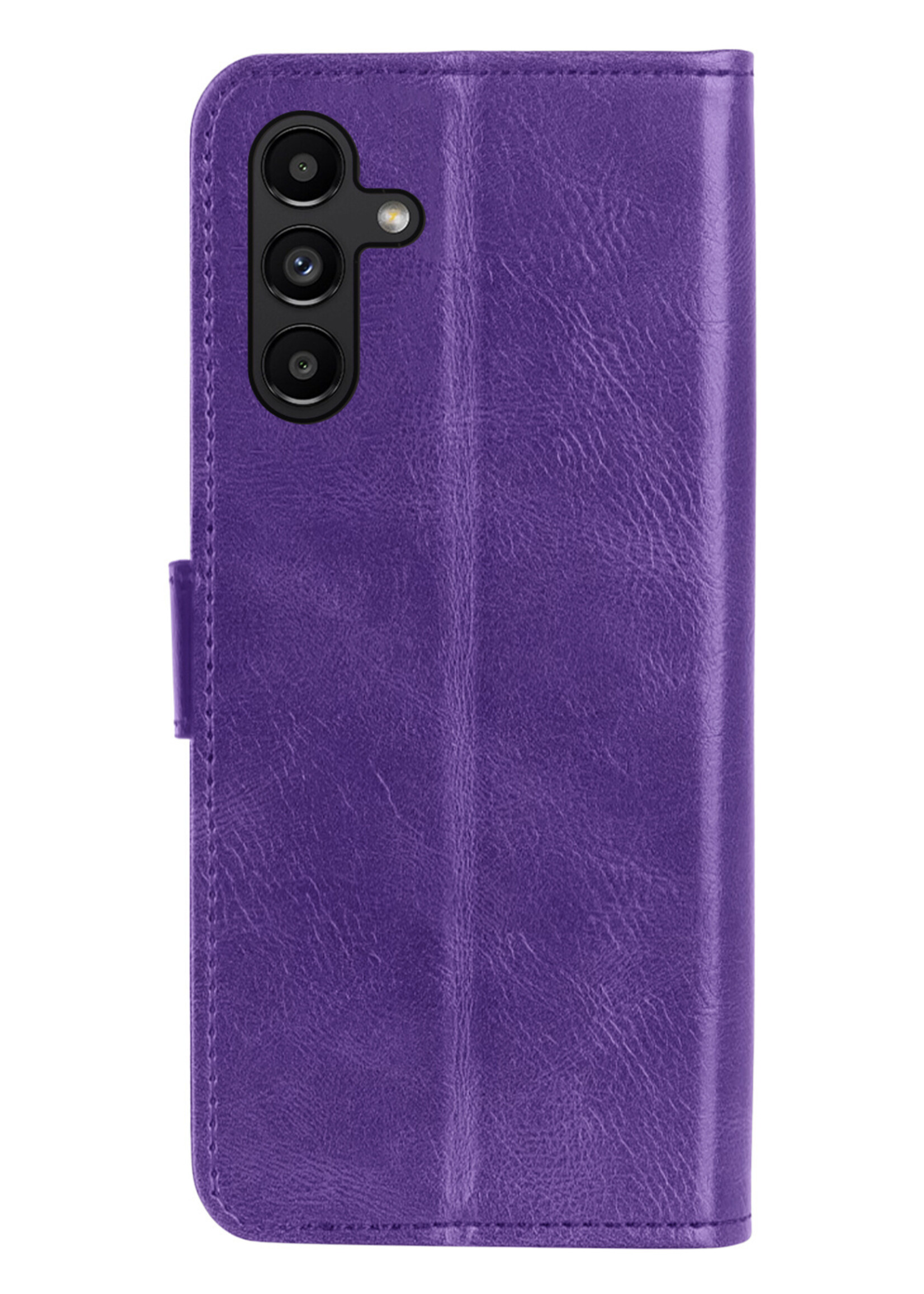 LUQ Hoesje Geschikt voor Samsung A13 5G Hoesje Book Case Hoes Wallet Cover Met 2x Screenprotector - Hoes Geschikt voor Samsung Galaxy A13 5G Hoesje Bookcase Hoes - Paars