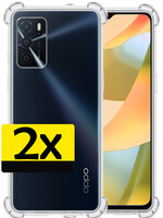LUQ LUQ OPPO A16 Hoesje Shockproof - Transparant - 2 PACK