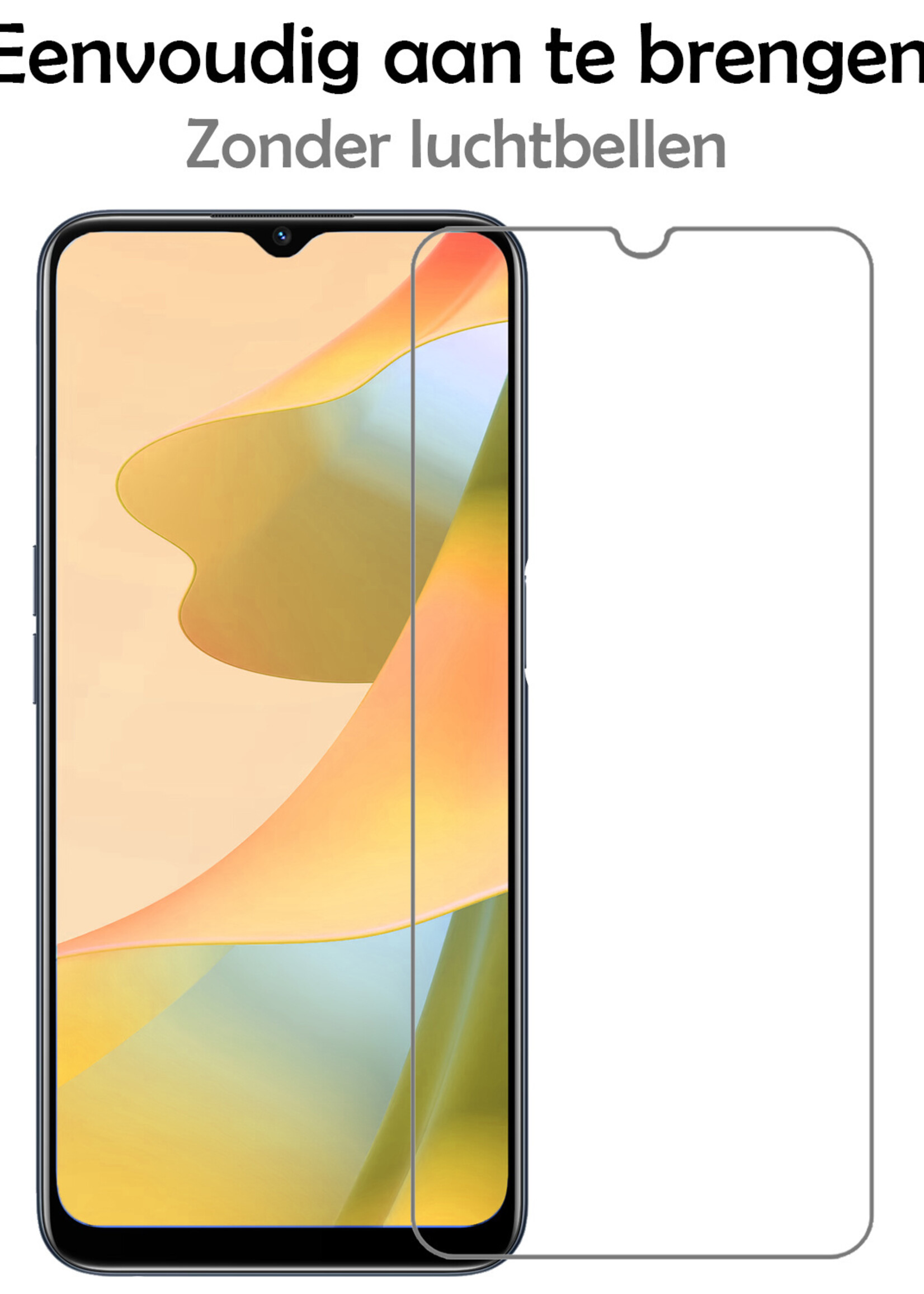 LUQ Screenprotector Geschikt voor OPPO A16 Screenprotector Beschermglas Gehard Glas - Screenprotector Geschikt voor OPPO A16 Screenprotector Glas - 2 Stuks