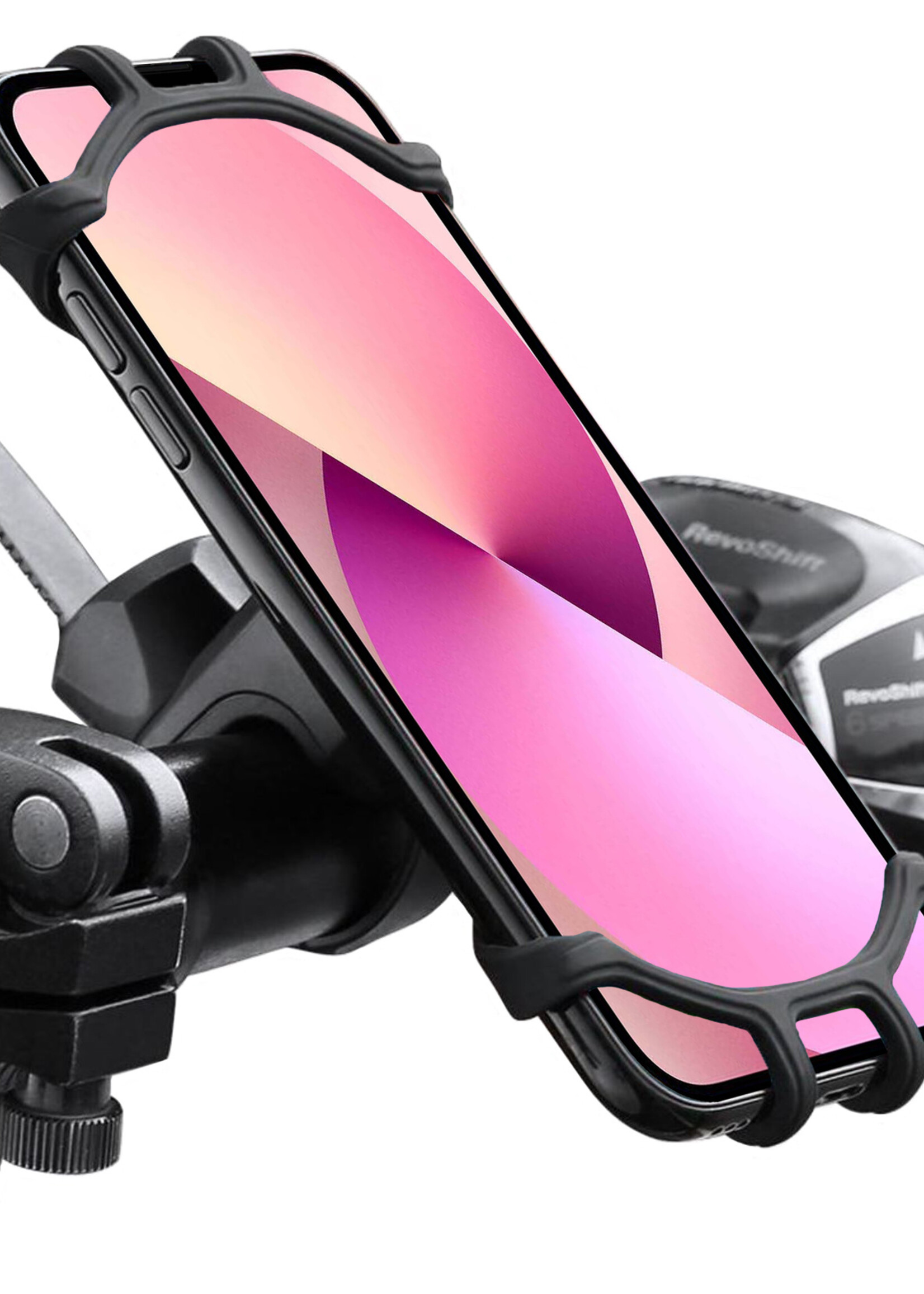 LUQ Telefoonhouder Fiets Universeel - Fiets Telefoonhouder Scooter En Buggy - 360 Draaibaar Telefoon Houder Fiets Siliconen - Zwart