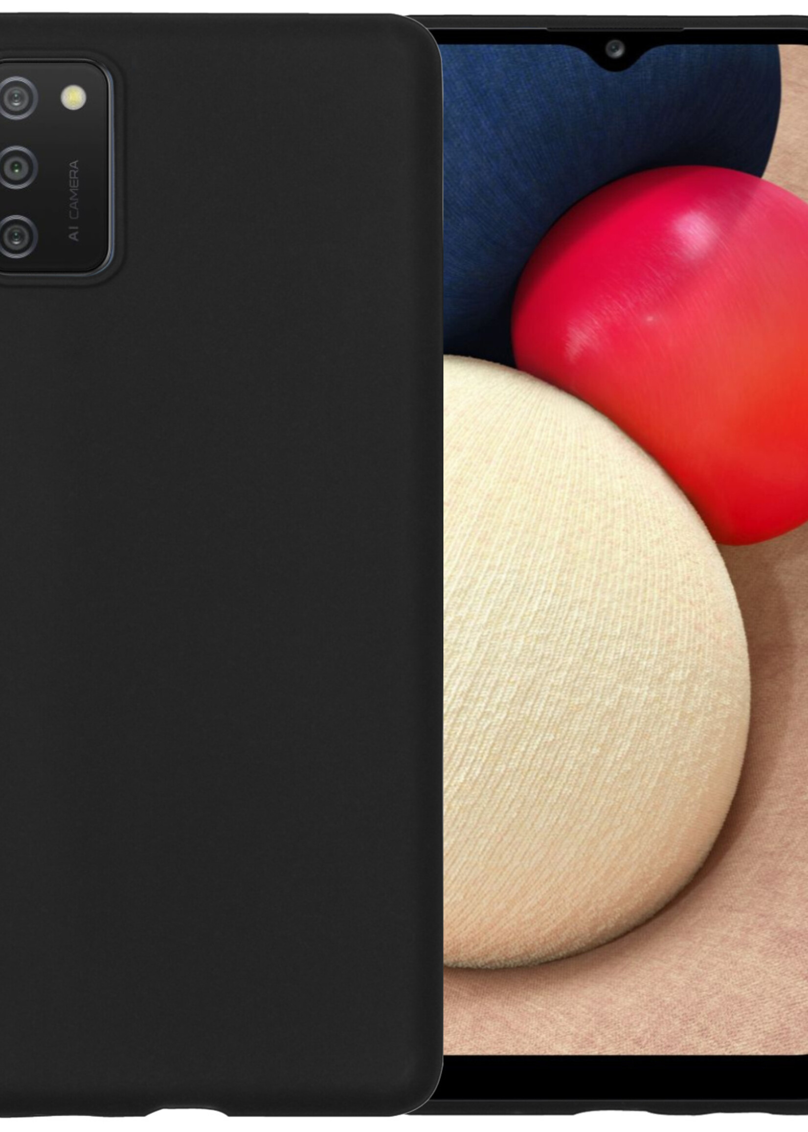 LUQ Hoesje Geschikt voor Samsung A03s Hoesje Siliconen Case - Hoes Geschikt voor Samsung Galaxy A03s Hoes Siliconen - Zwart