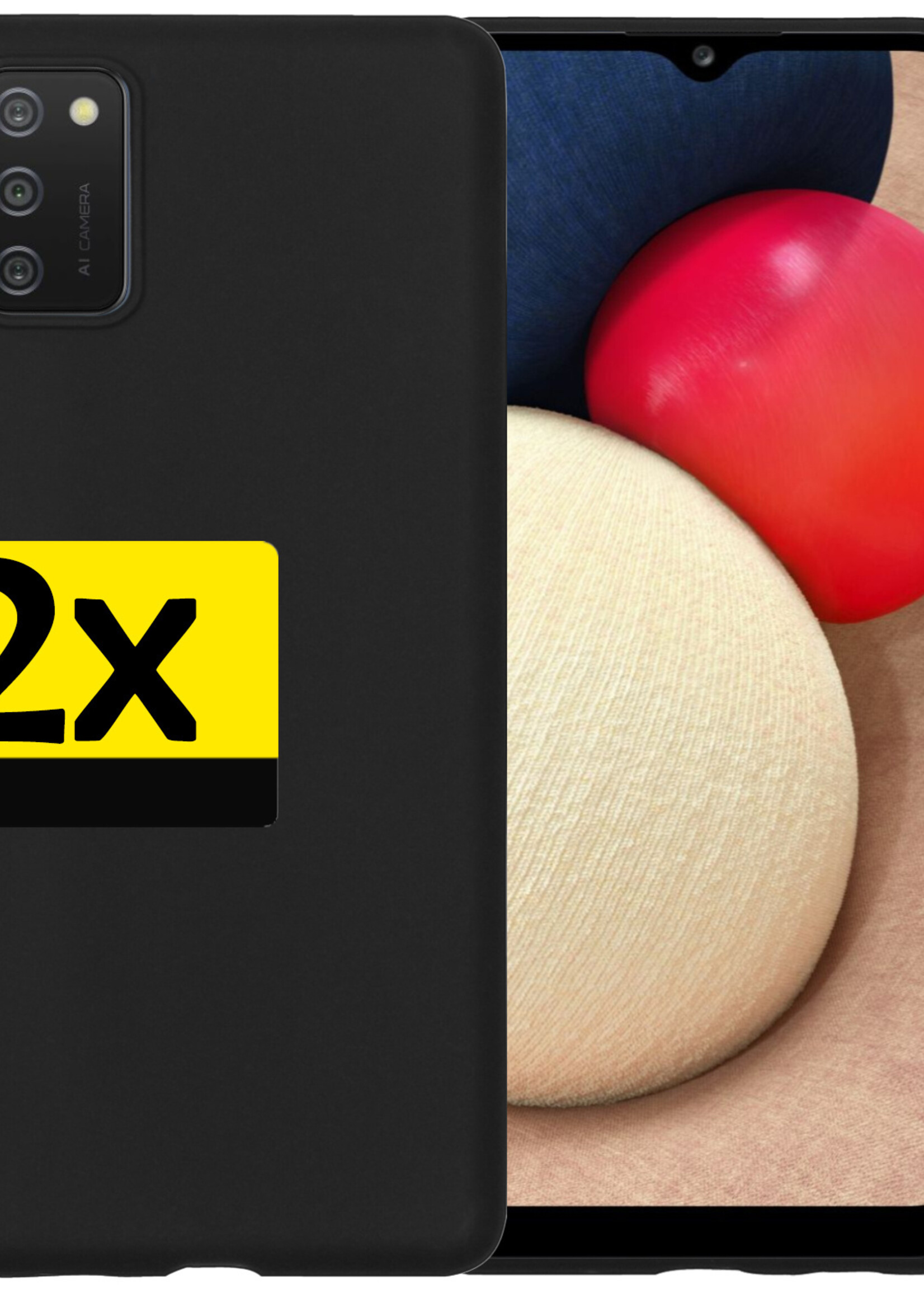 LUQ Hoesje Geschikt voor Samsung A03s Hoesje Siliconen Case - Hoes Geschikt voor Samsung Galaxy A03s Hoes Siliconen - Zwart - 2 Stuks