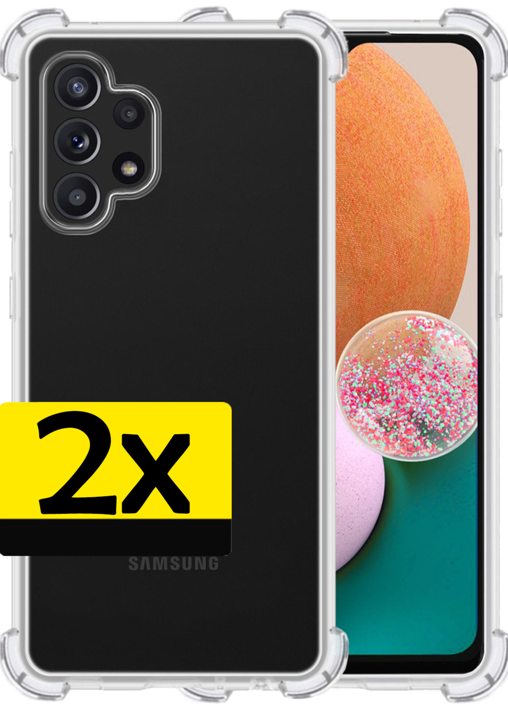 LUQ Hoesje Geschikt voor Samsung A13 4G Hoesje Shockproof Case Siliconen - Hoes Geschikt voor Samsung Galaxy A13 4G Hoes Cover Siliconen - Transparant - 2 Stuks