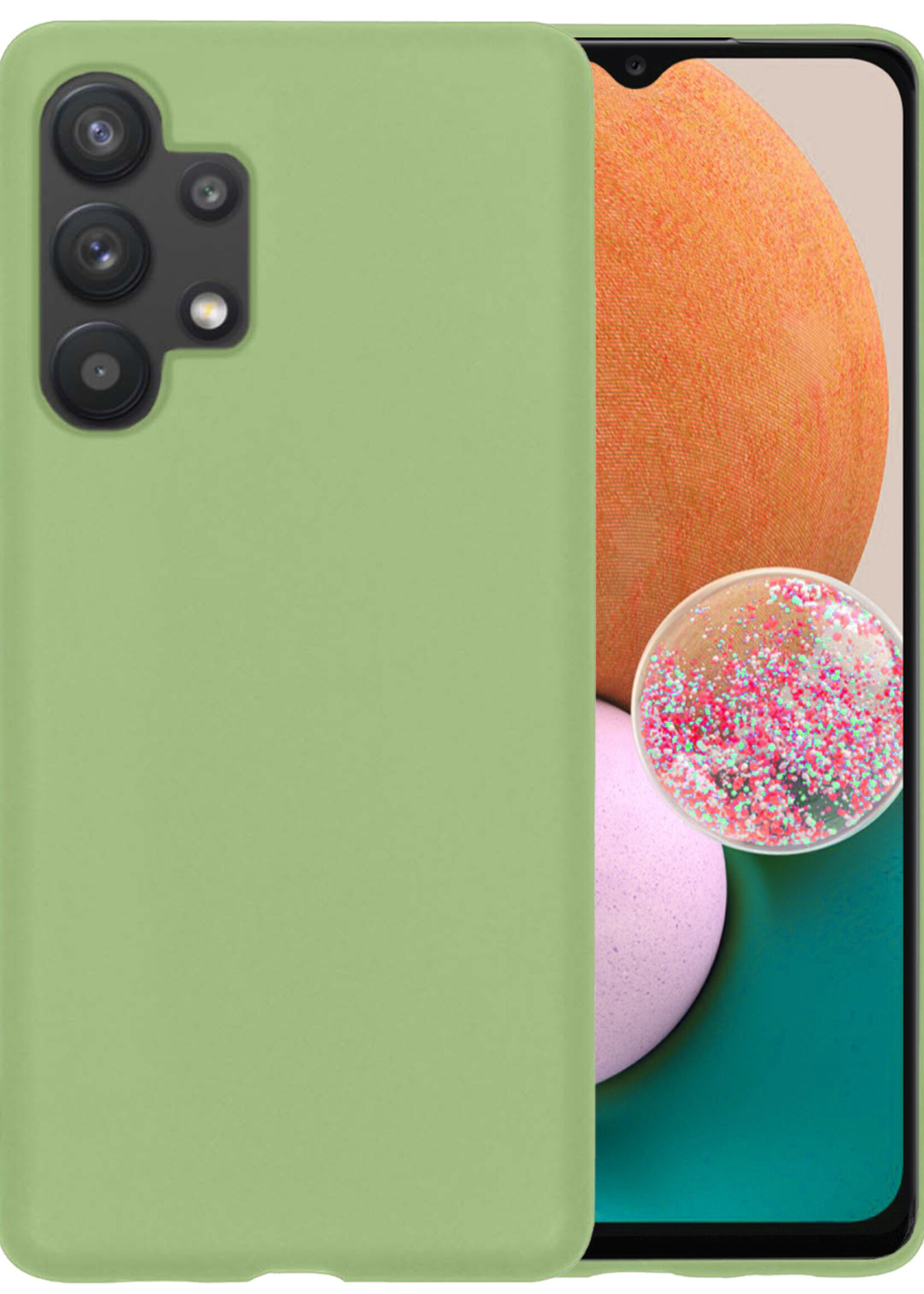 LUQ Hoesje Geschikt voor Samsung A13 4G Hoesje Siliconen Case - Hoes Geschikt voor Samsung Galaxy A13 4G Hoes Siliconen - Groen