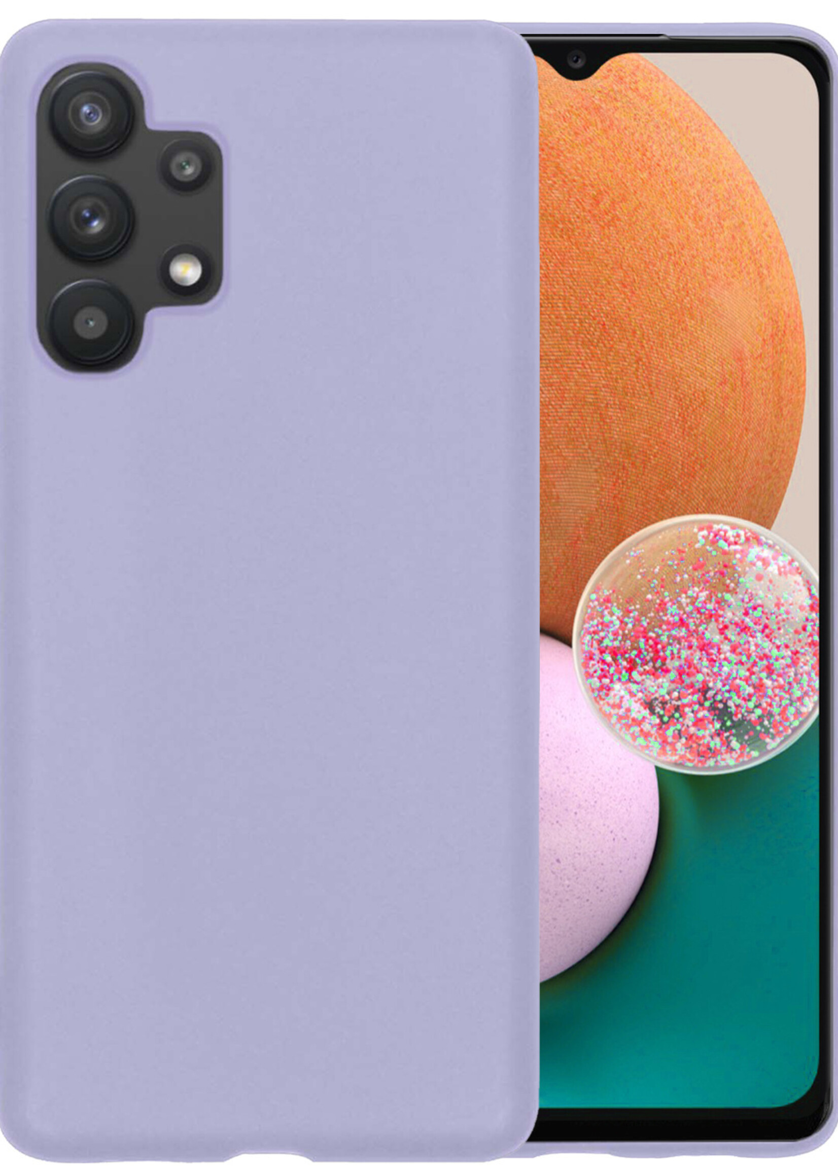 LUQ Hoesje Geschikt voor Samsung A13 4G Hoesje Siliconen Case - Hoes Geschikt voor Samsung Galaxy A13 4G Hoes Siliconen - Lila