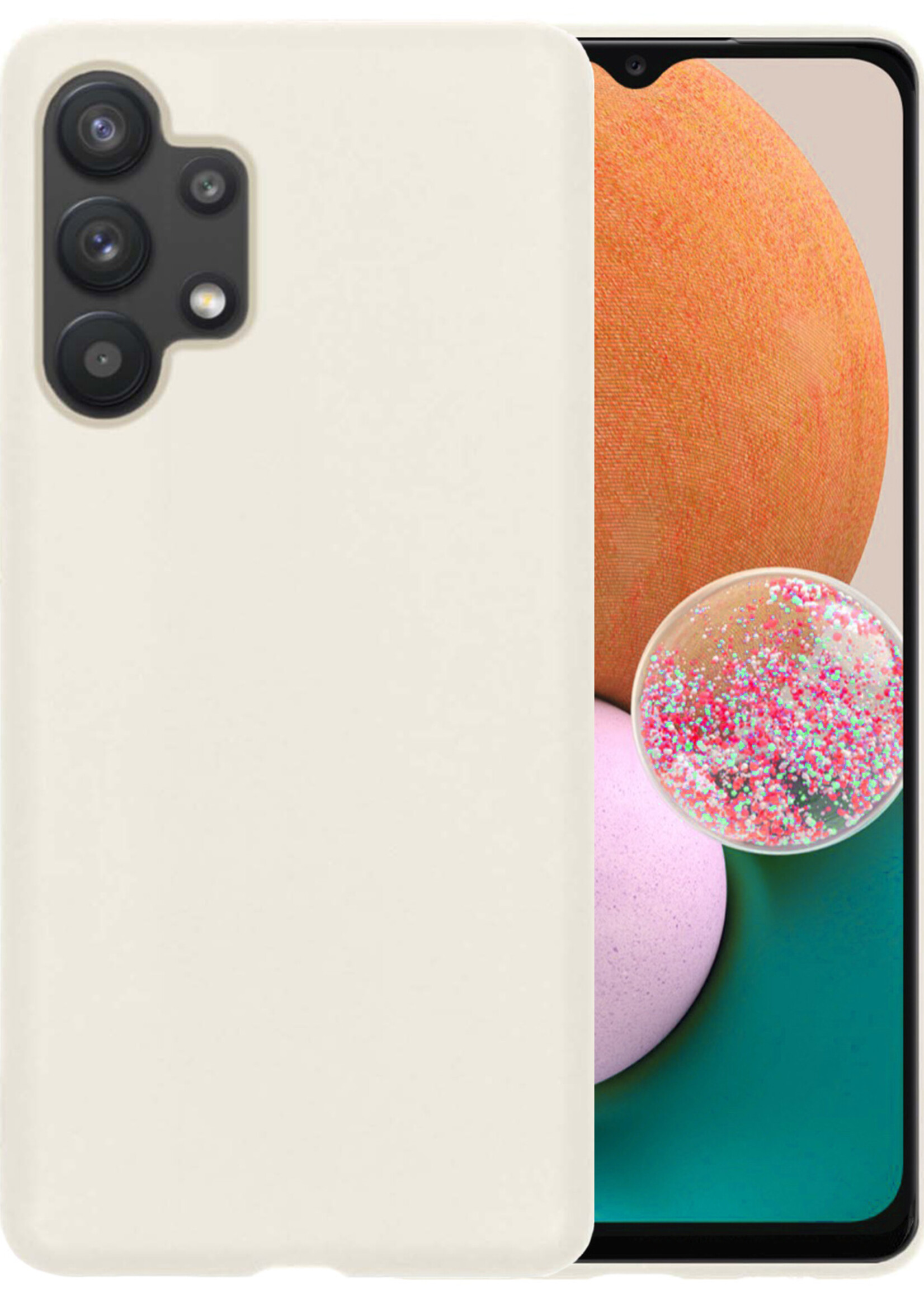 LUQ Hoesje Geschikt voor Samsung A13 4G Hoesje Siliconen Case - Hoes Geschikt voor Samsung Galaxy A13 4G Hoes Siliconen - Wit