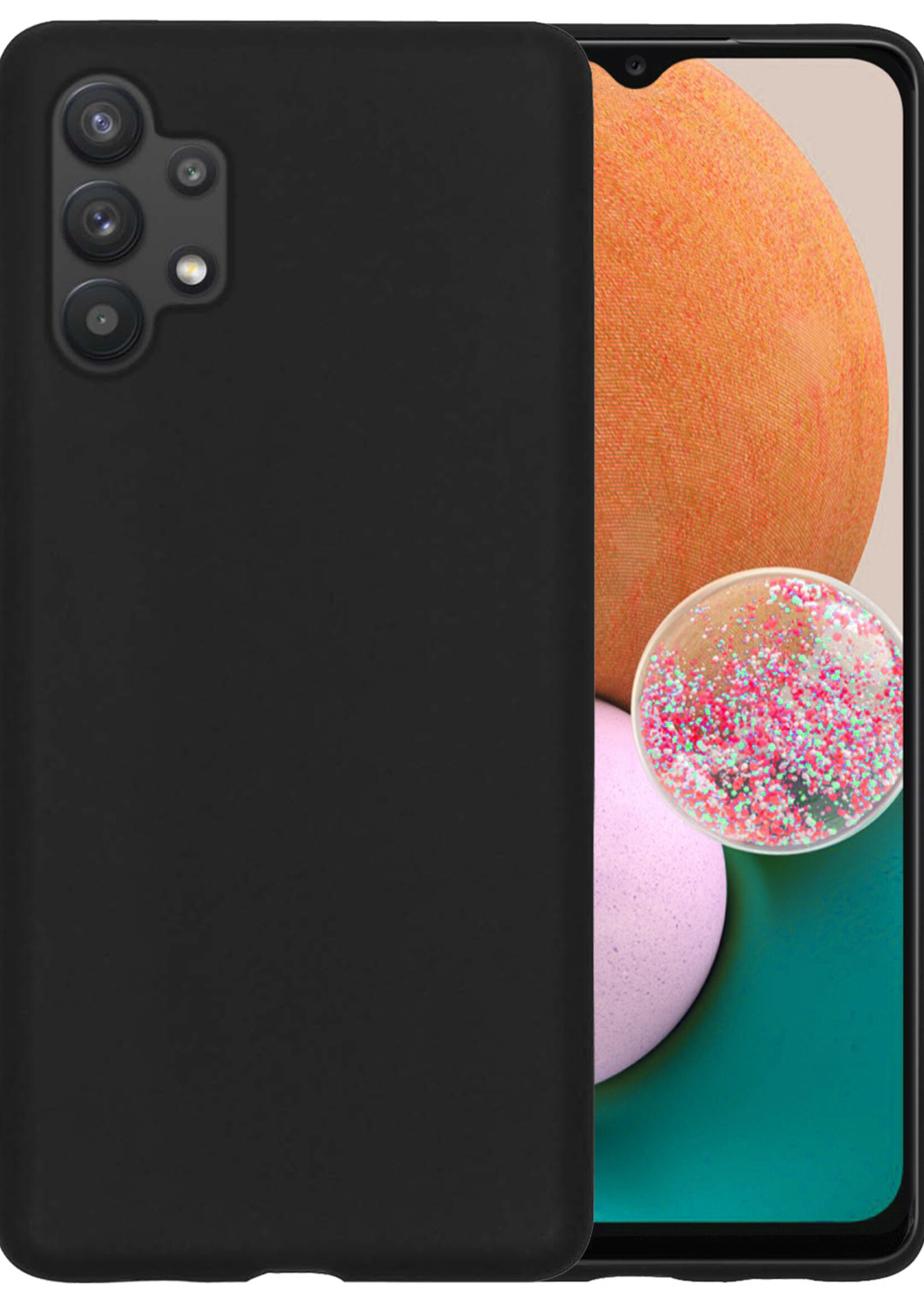 LUQ Hoesje Geschikt voor Samsung A13 4G Hoesje Siliconen Case - Hoes Geschikt voor Samsung Galaxy A13 4G Hoes Siliconen - Zwart