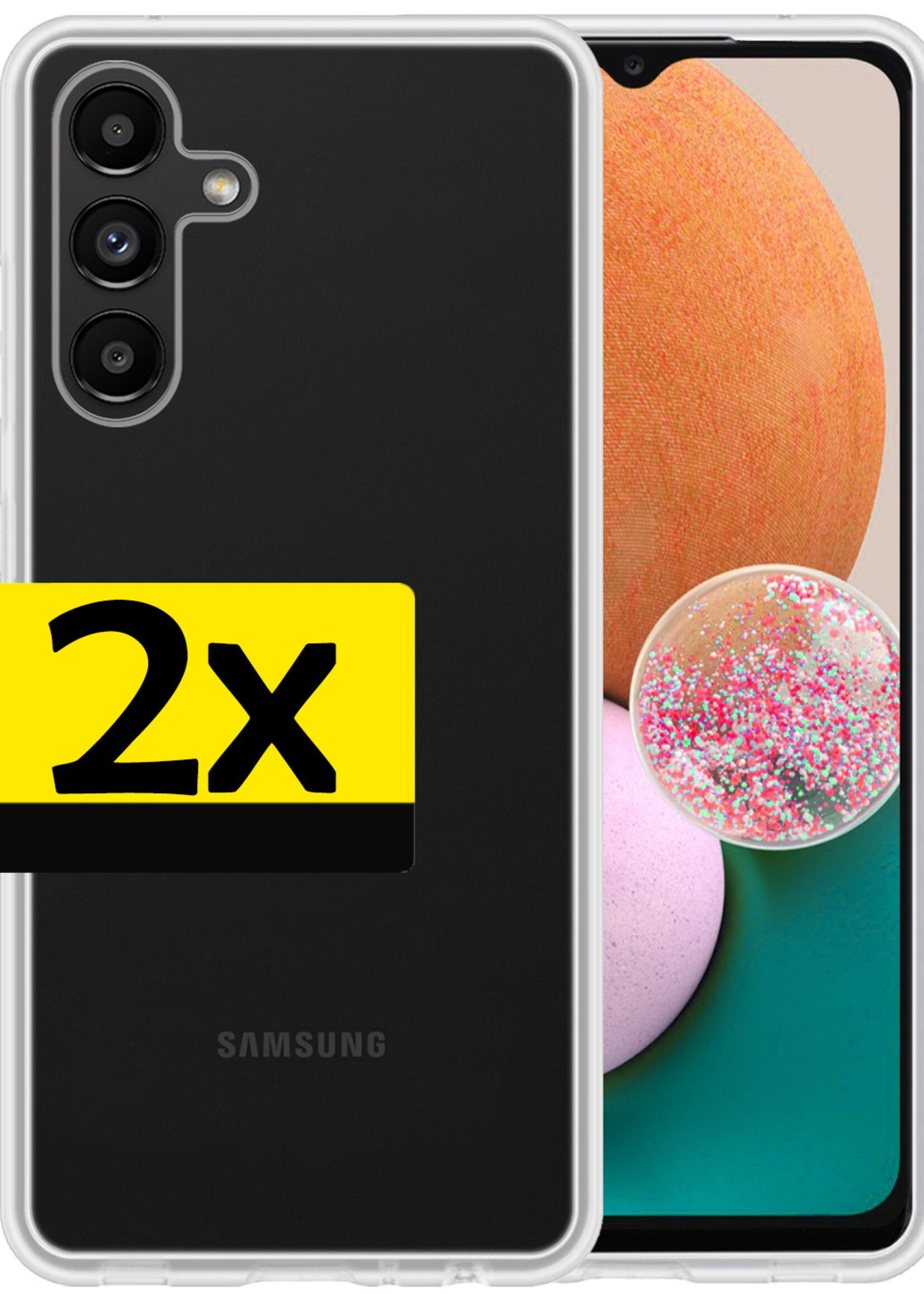 LUQ Hoesje Geschikt voor Samsung A13 5G Hoesje Siliconen Case - Hoes Geschikt voor Samsung Galaxy A13 5G Hoes Siliconen - Wit - 2 Stuks