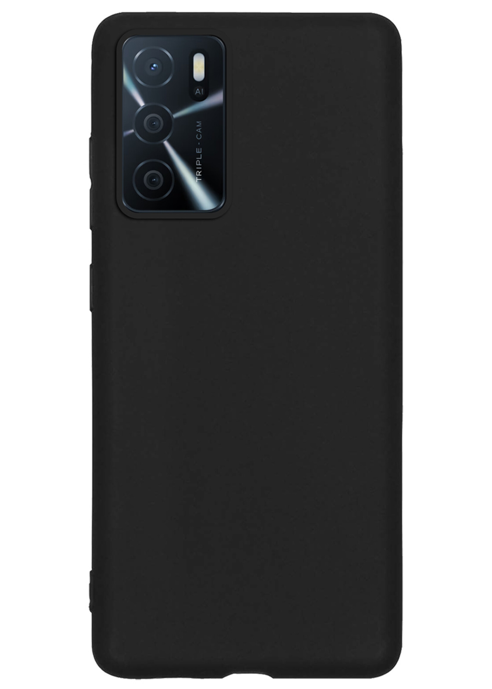 LUQ Hoesje Geschikt voor OPPO A16 Hoesje Siliconen Case - Hoes Geschikt voor OPPO A16 Hoes Siliconen - Zwart - 2 Stuks