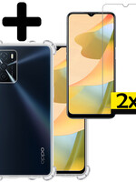 LUQ LUQ OPPO A16 Hoesje Shockproof Met 2x Screenprotector