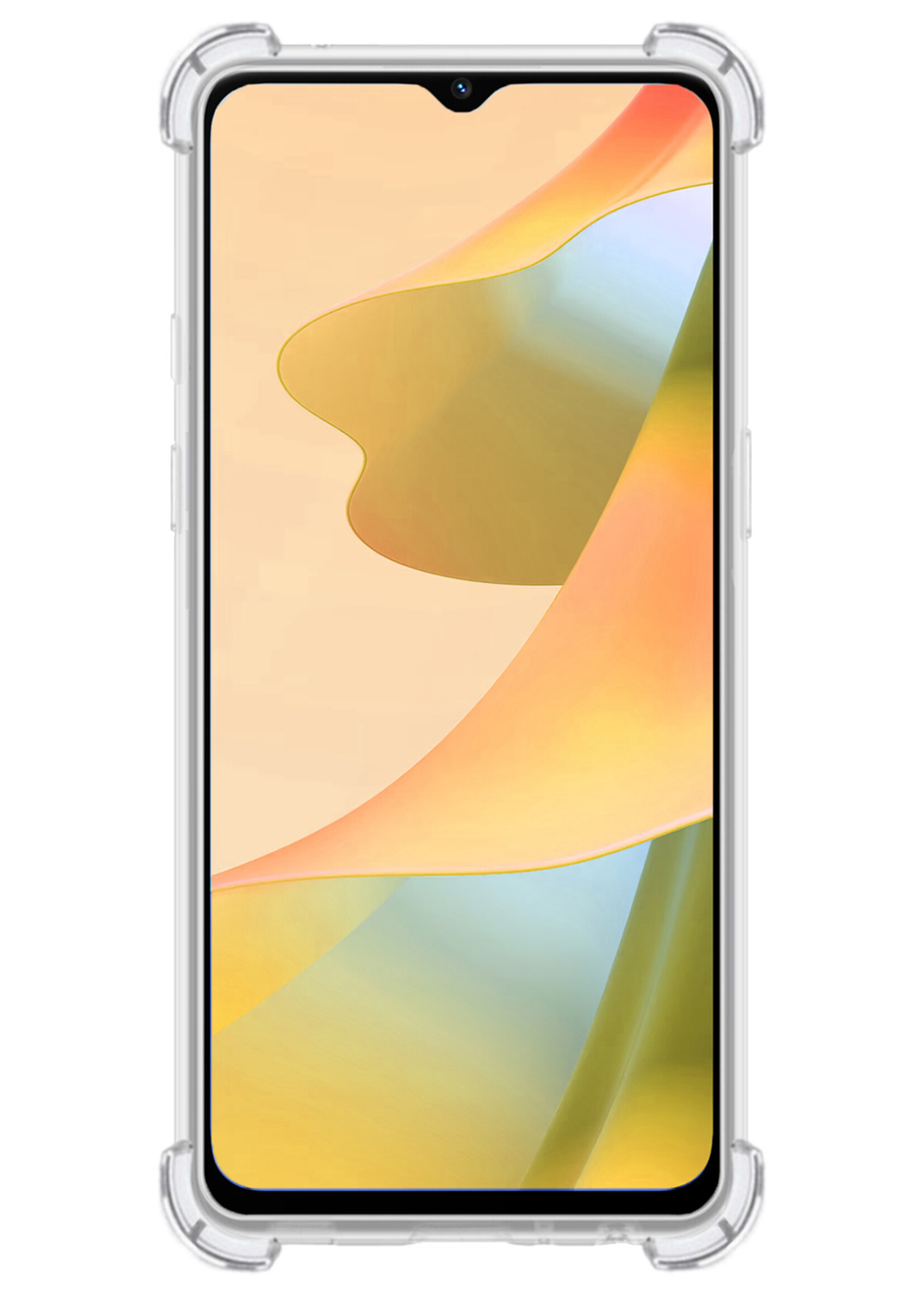LUQ Hoesje Geschikt voor OPPO A16 Hoesje Shockproof Case Siliconen Met 2x Screenprotector - Hoes Geschikt voor OPPO A16 Hoes Cover Siliconen - Transparant