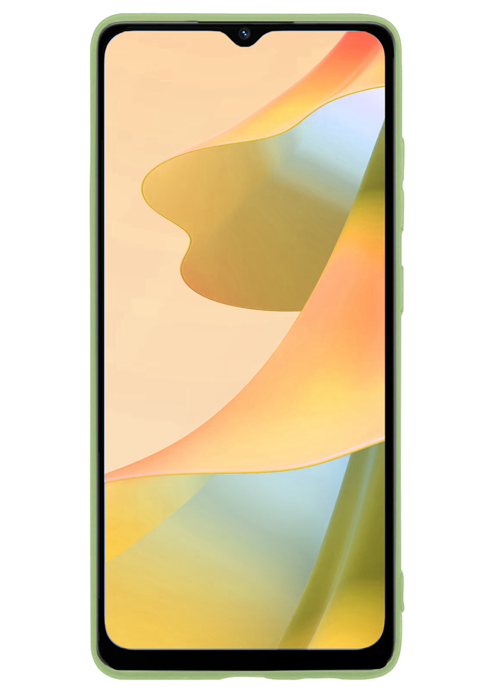 LUQ Hoesje Geschikt voor OPPO A16 Hoesje Siliconen Case Met Screenprotector - Hoes Geschikt voor OPPO A16 Hoes Siliconen - Groen