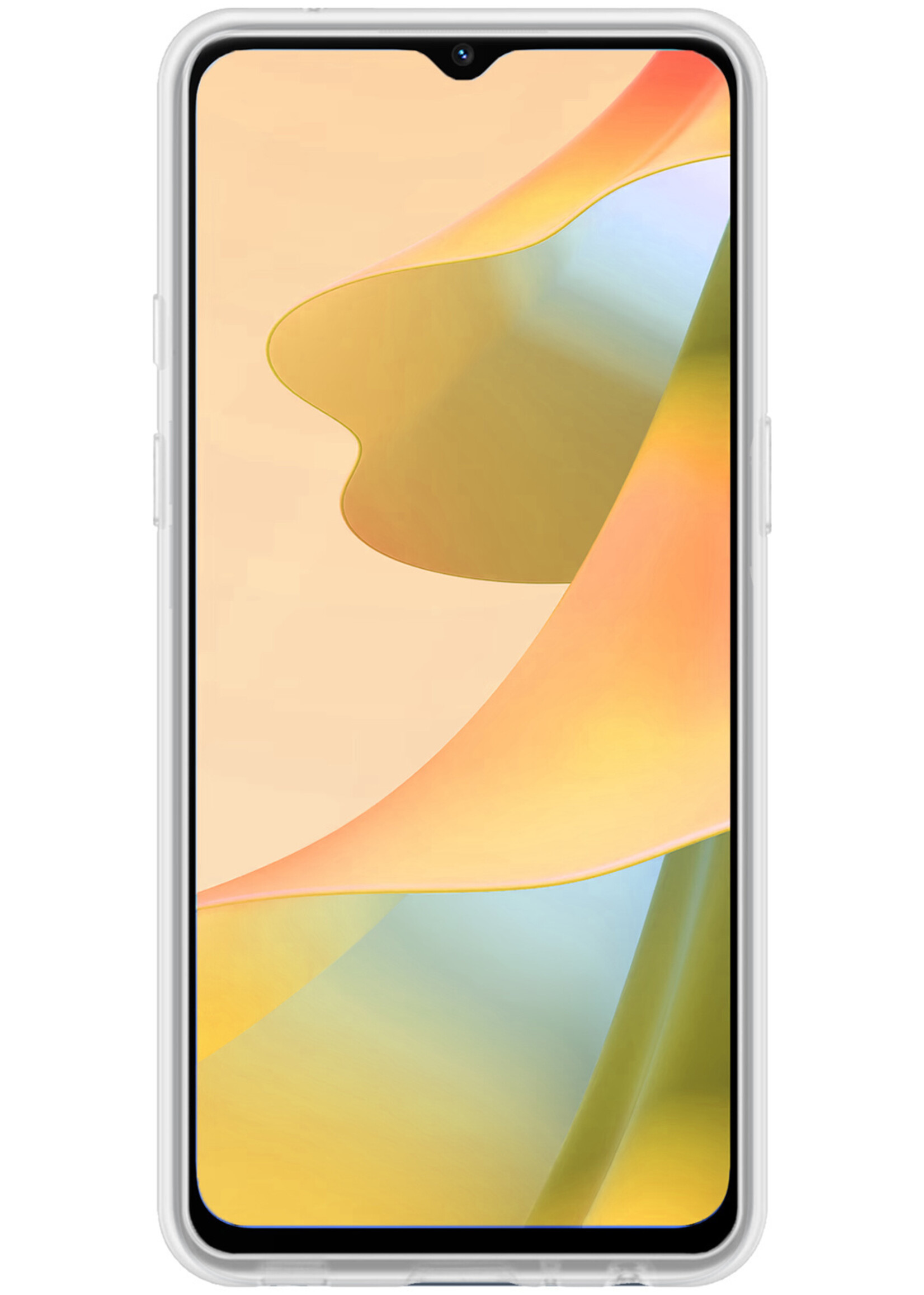 LUQ Hoesje Geschikt voor OPPO A16 Hoesje Siliconen Case Met Screenprotector - Hoes Geschikt voor OPPO A16 Hoes Siliconen - Transparant