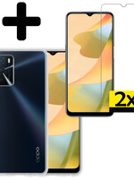 LUQ LUQ OPPO A16 Hoesje Siliconen Met 2x Screenprotector - Transparant