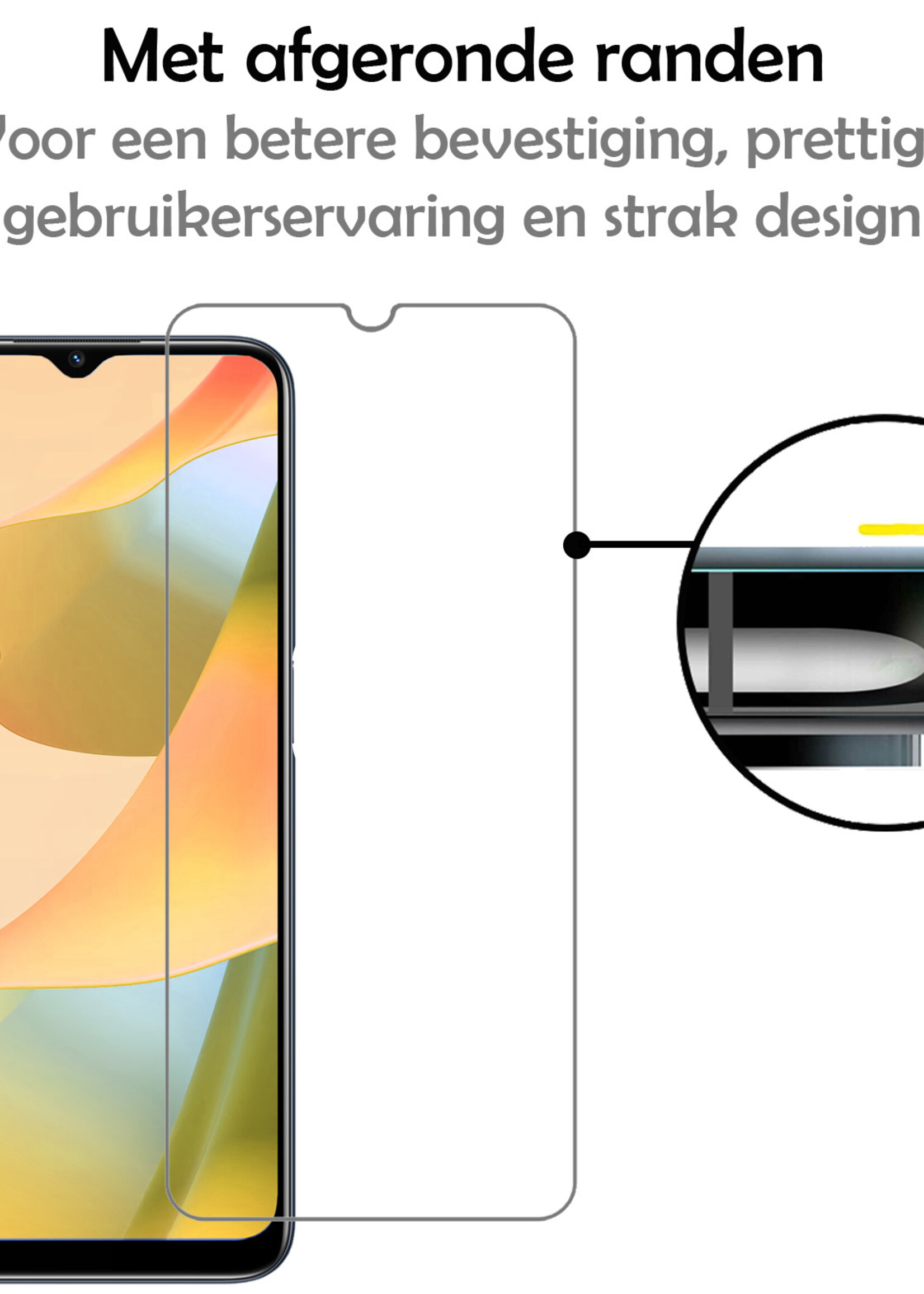 LUQ Hoesje Geschikt voor OPPO A16 Hoesje Book Case Hoes Wallet Cover Met 2x Screenprotector - Hoes Geschikt voor OPPO A16 Hoesje Bookcase Hoes - Paars