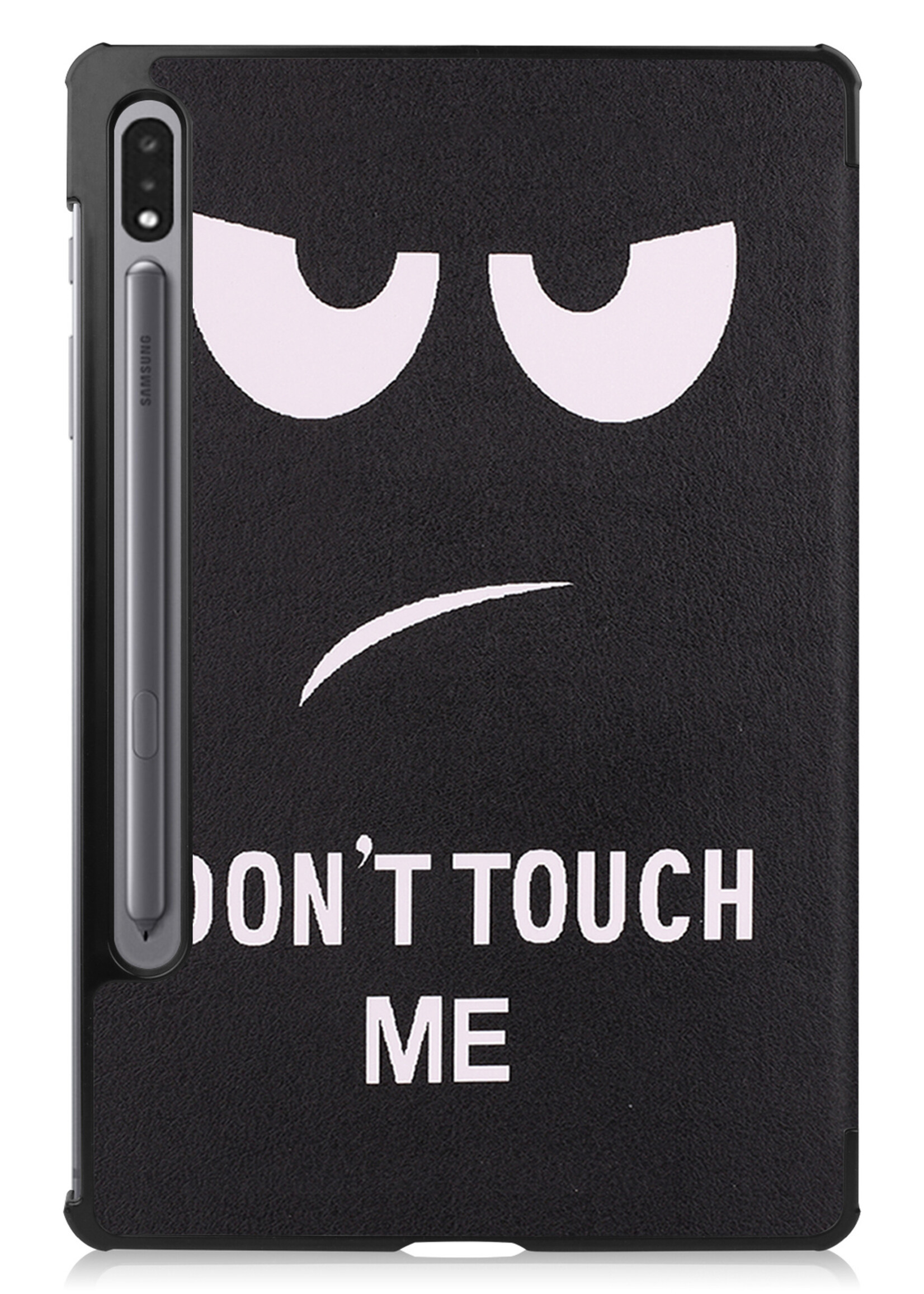 LUQ Hoes Geschikt voor Samsung Galaxy Tab S8 Hoes Luxe Hoesje Book Case - Hoesje Geschikt voor Samsung Tab S8 Hoes Cover - Don't Touch Me