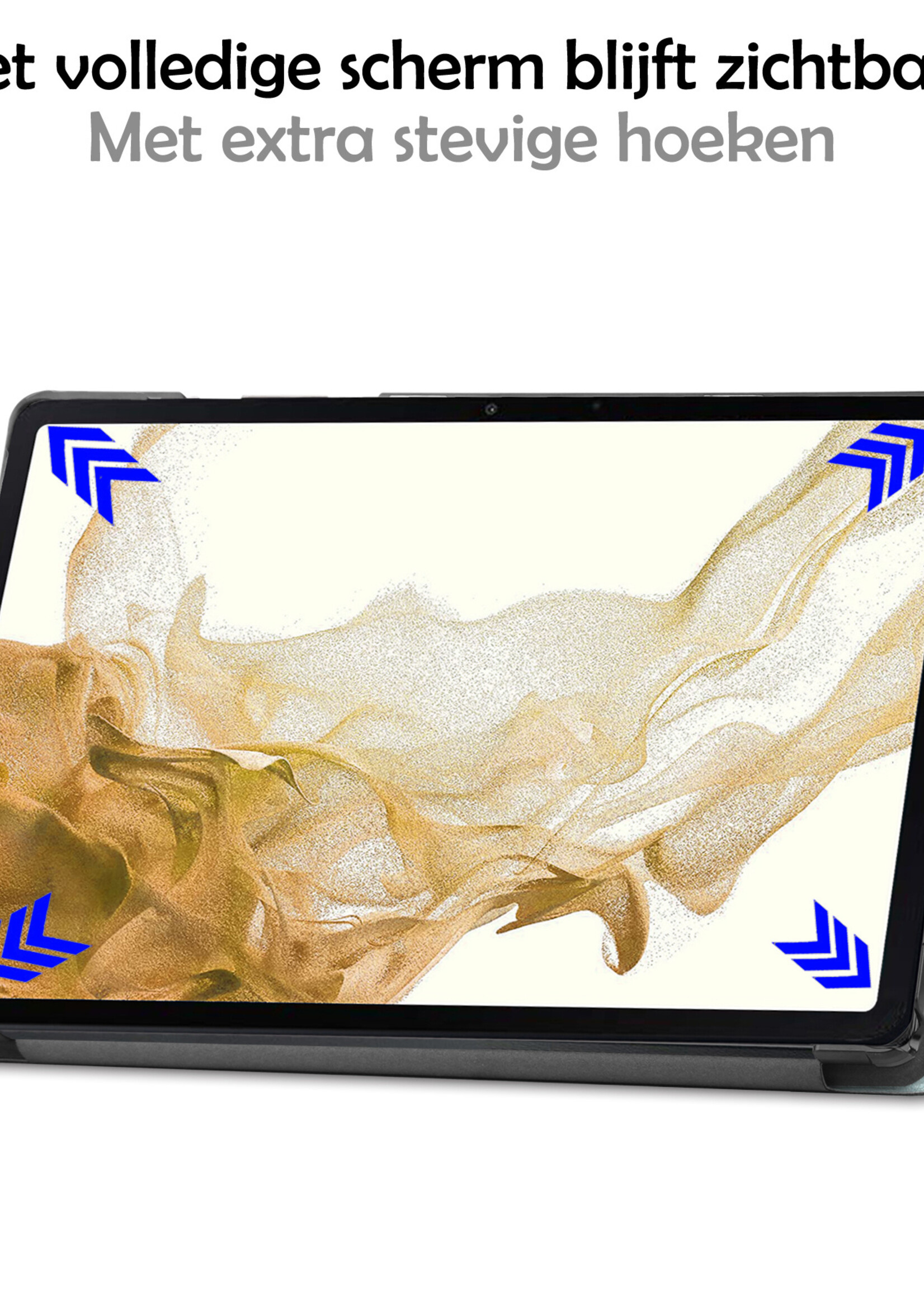 LUQ Hoes Geschikt voor Samsung Galaxy Tab S8 Hoes Luxe Hoesje Book Case - Hoesje Geschikt voor Samsung Tab S8 Hoes Cover - Eenhoorn