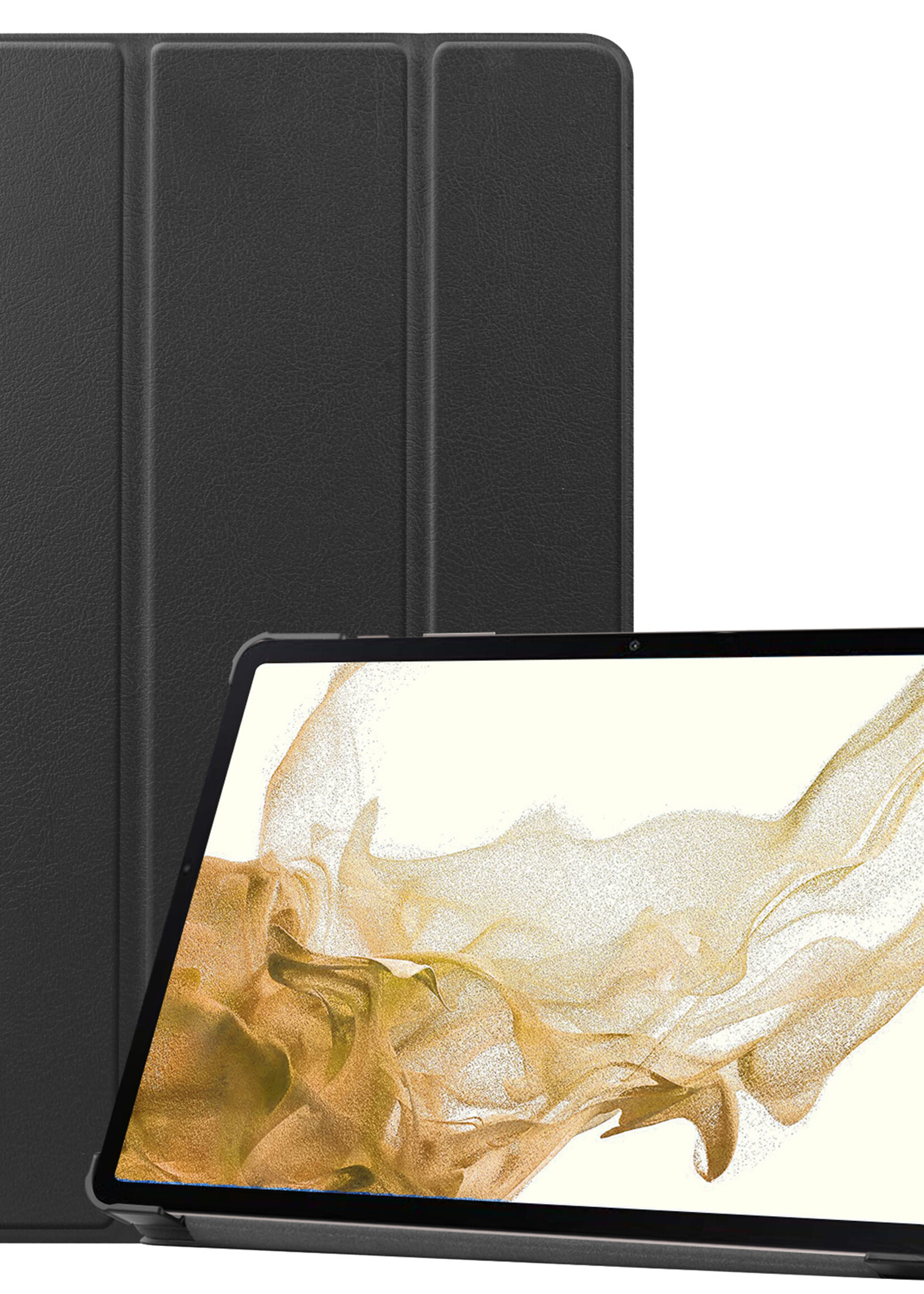 LUQ Hoes Geschikt voor Samsung Galaxy Tab S8 Hoes Luxe Hoesje Book Case - Hoesje Geschikt voor Samsung Tab S8 Hoes Cover - Zwart