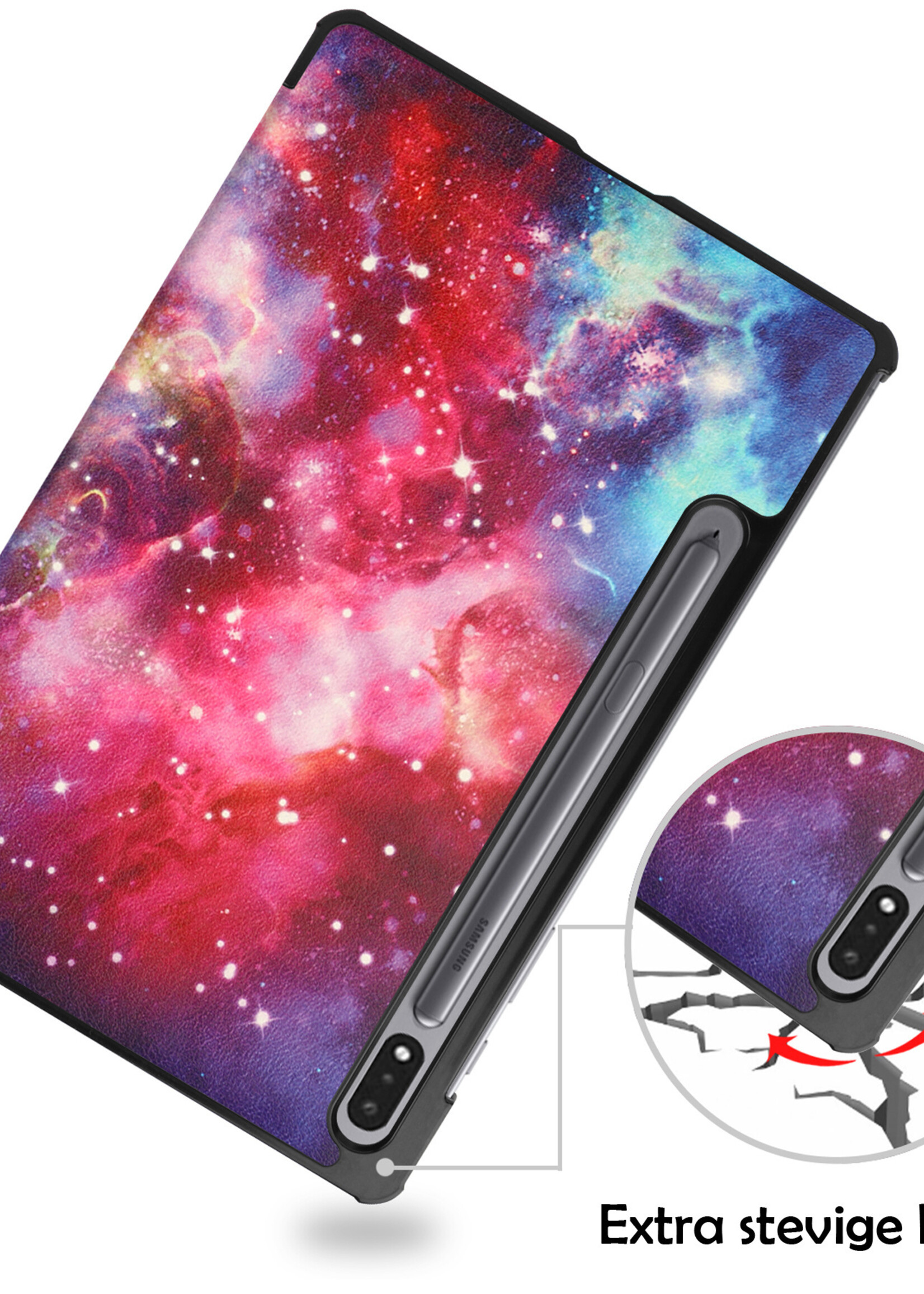 LUQ Hoes Geschikt voor Samsung Galaxy Tab S8 Hoes Luxe Hoesje Book Case Met Screenprotector - Hoesje Geschikt voor Samsung Tab S8 Hoes Cover - Galaxy