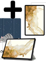 LUQ LUQ Samsung Galaxy Tab S8 Hoes Met Screenprotector - Kat