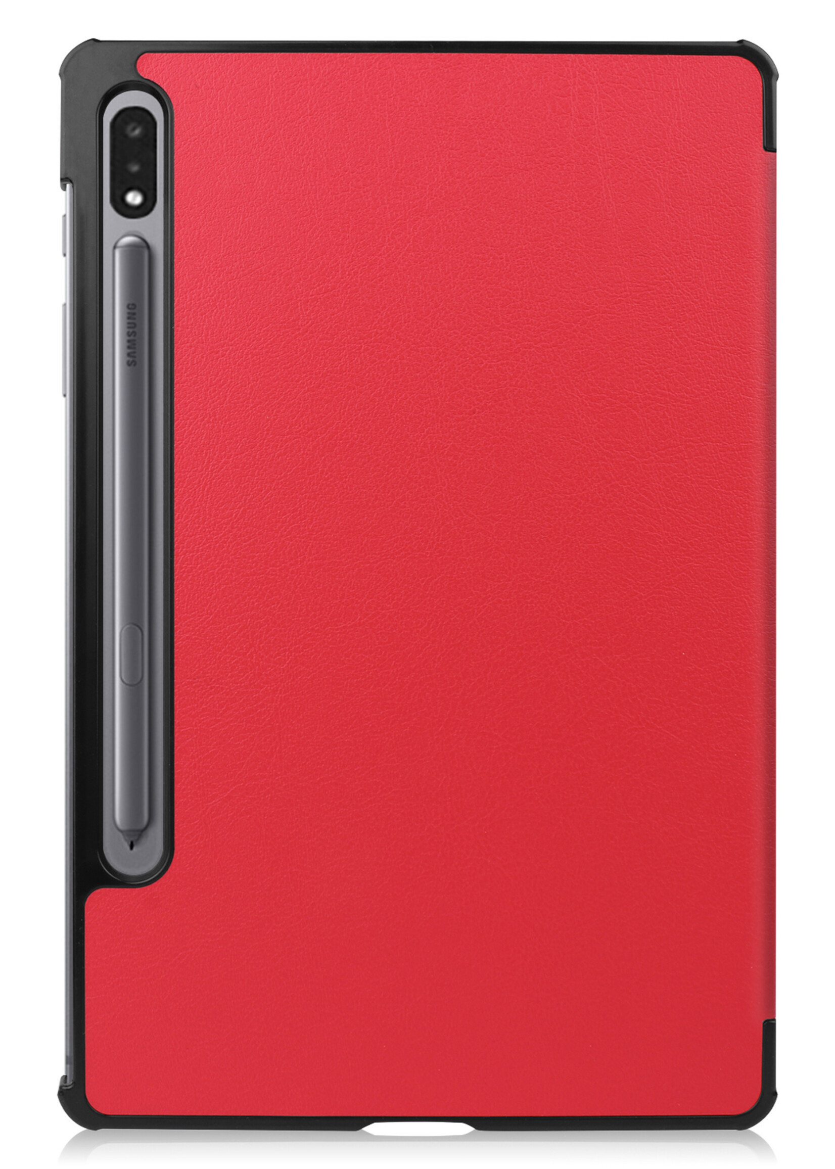 LUQ Hoes Geschikt voor Samsung Galaxy Tab S8 Hoes Luxe Hoesje Book Case Met Screenprotector - Hoesje Geschikt voor Samsung Tab S8 Hoes Cover - Rood